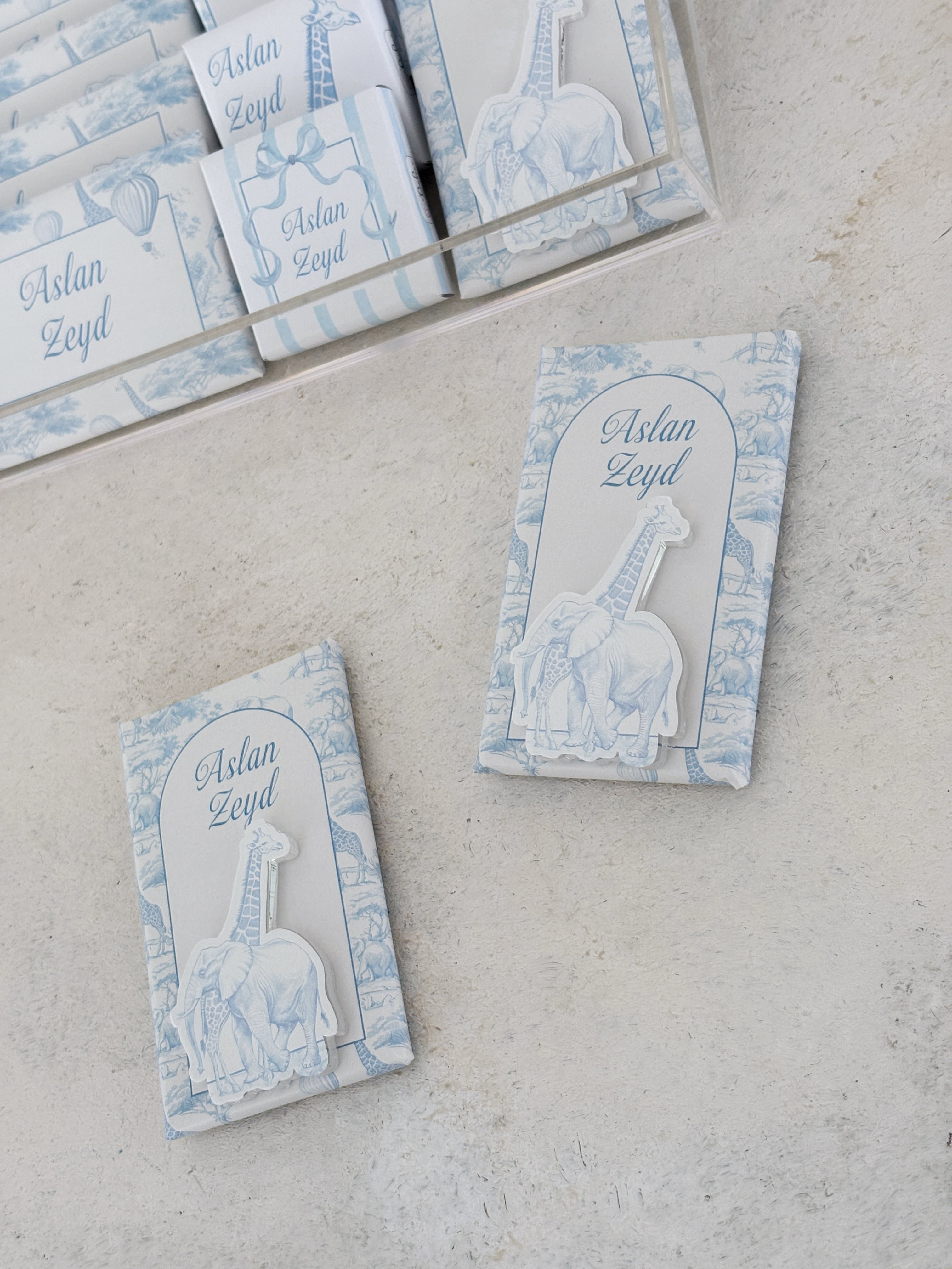 Chinoserie Baby Toile De Jouy Light Blue Çikolata Seti