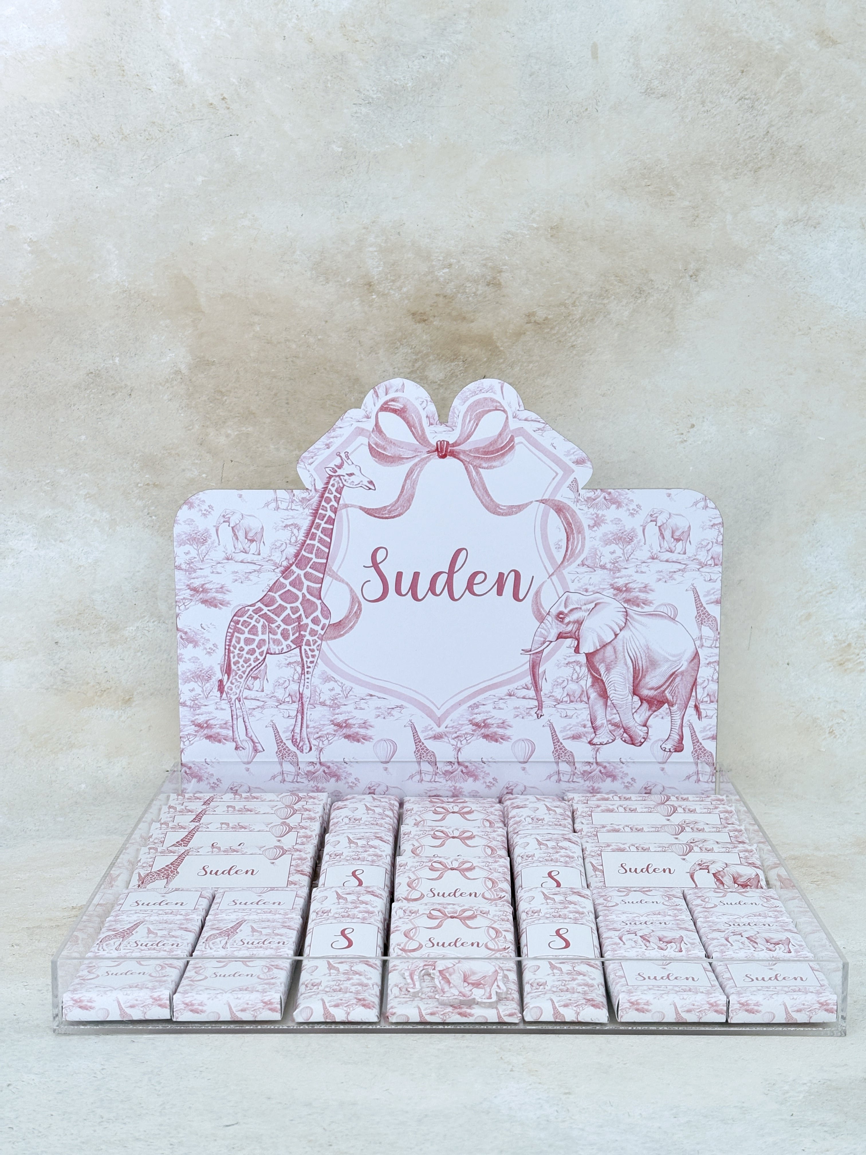 Chinoserie Baby Toile De Jouy Pink Çikolata Seti