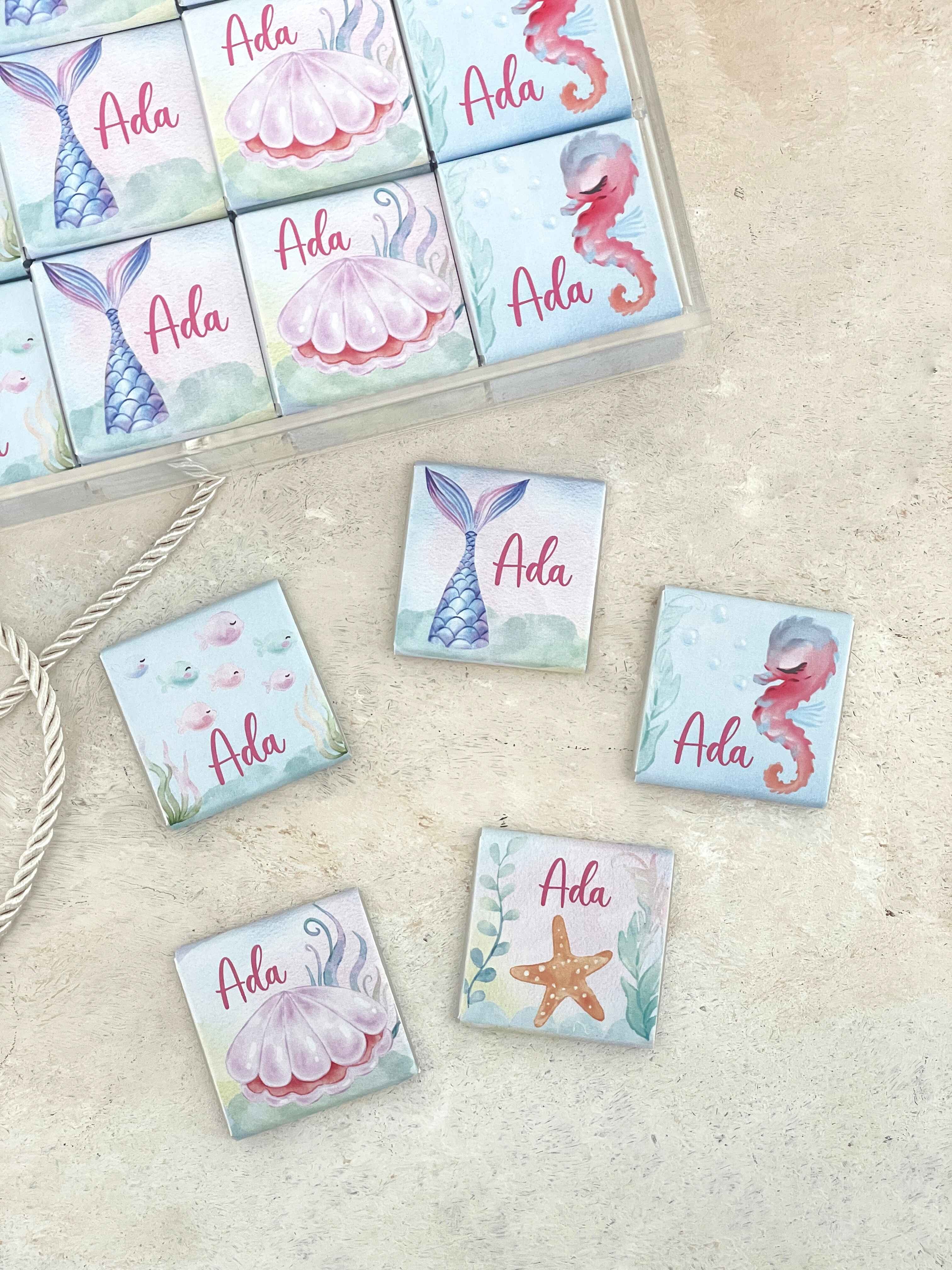 Mermaid Tail Madlen Pleksi Çikolata Kutusu