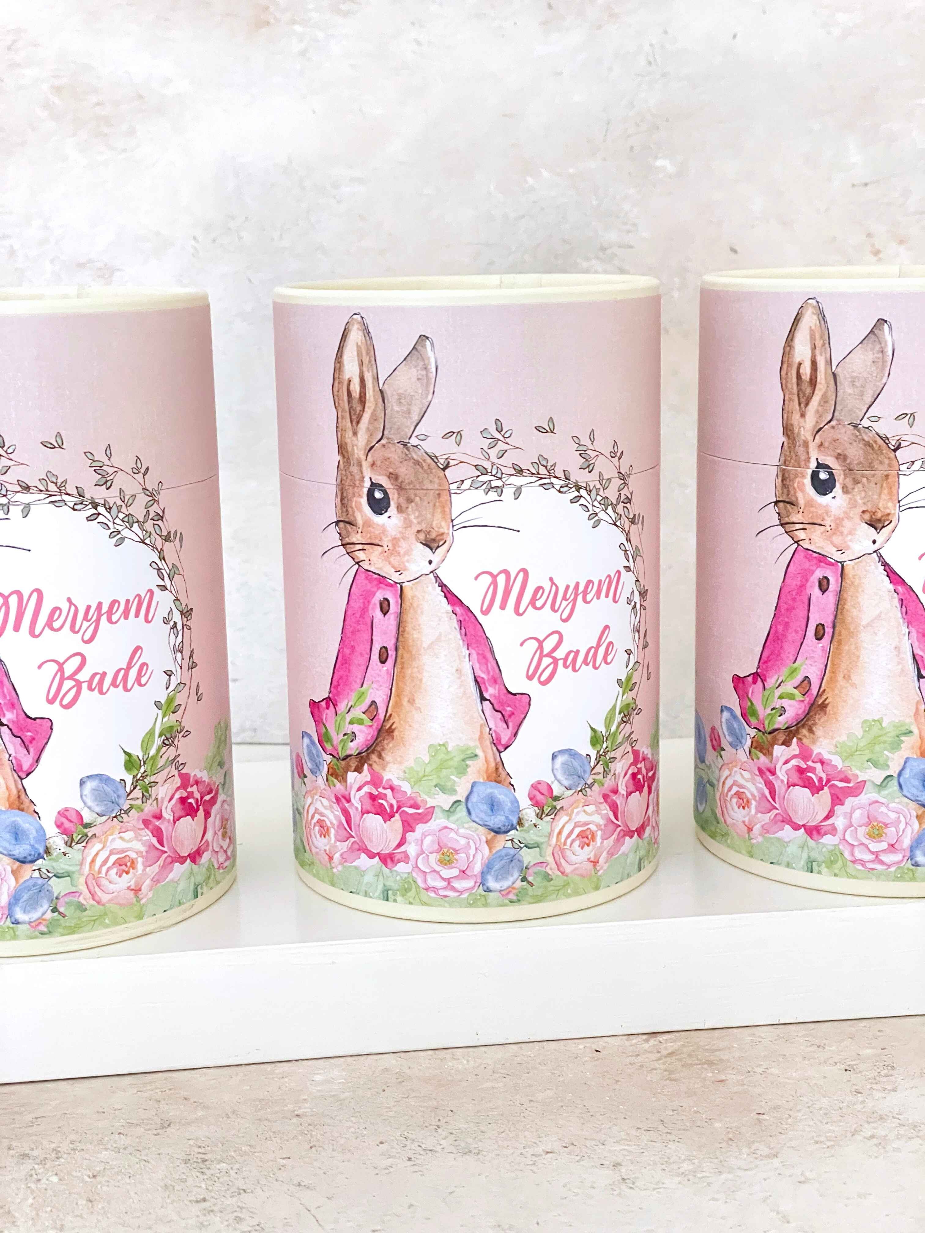 Peter Rabbit Girl Kaplama Silindir Kutu