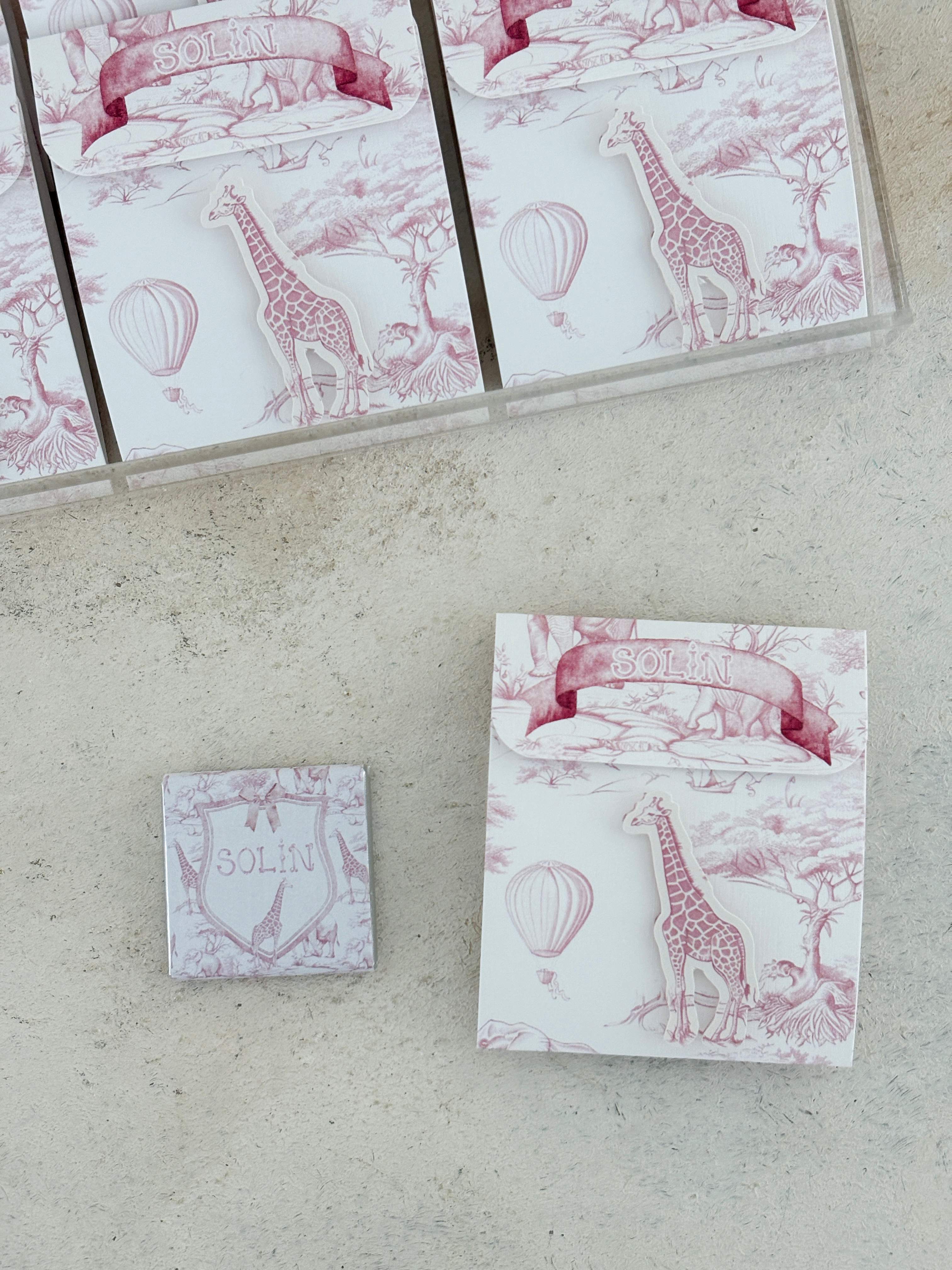 Chinoiserie Baby Toile De Jouy Pink Kartlı Madlen Çikolata