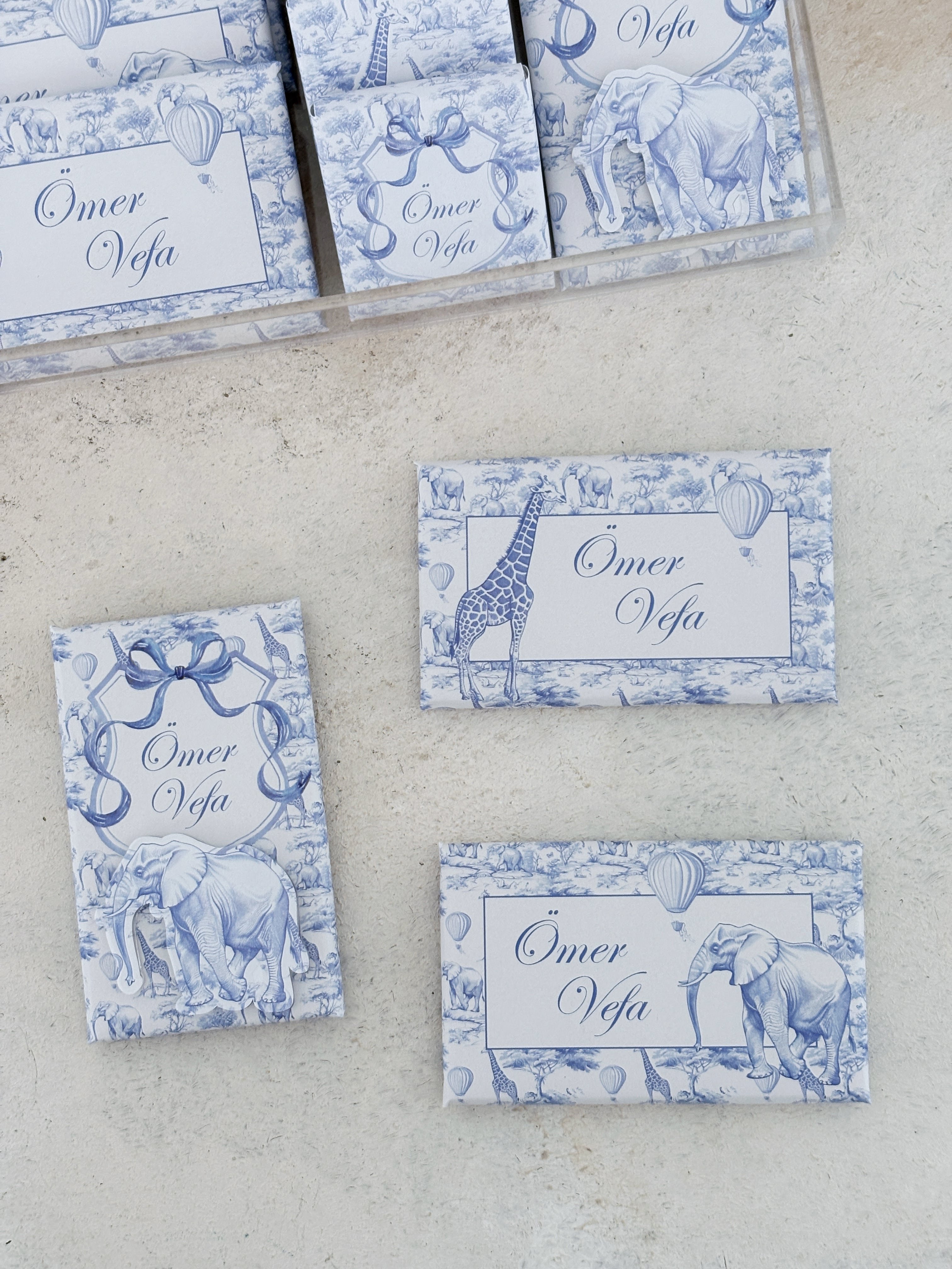 Chinoserie Baby Toile De Jouy Blue Çikolata Seti