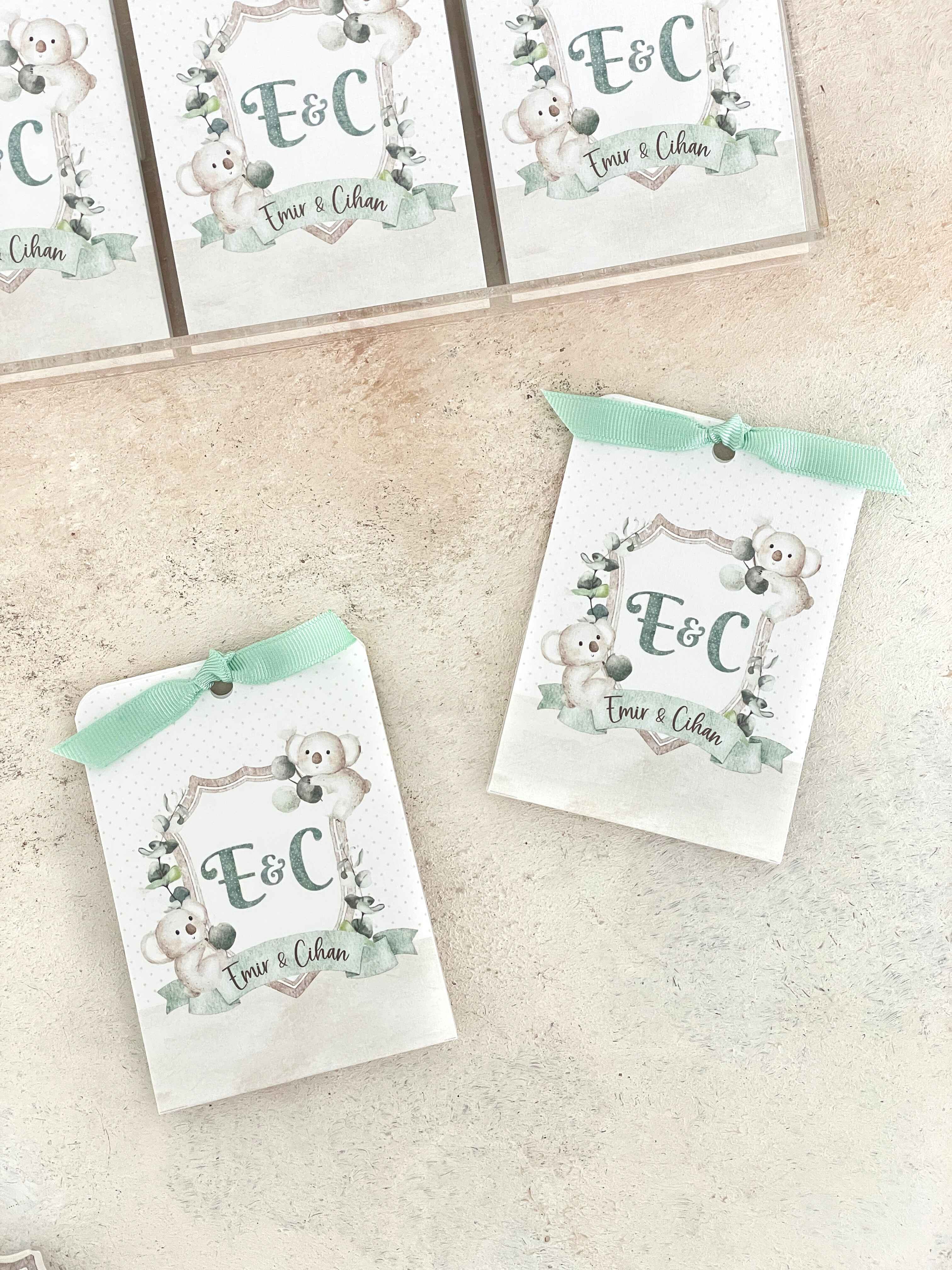 Twin Koalas Baby Crest Pleksi Magnet ve Kılıfı