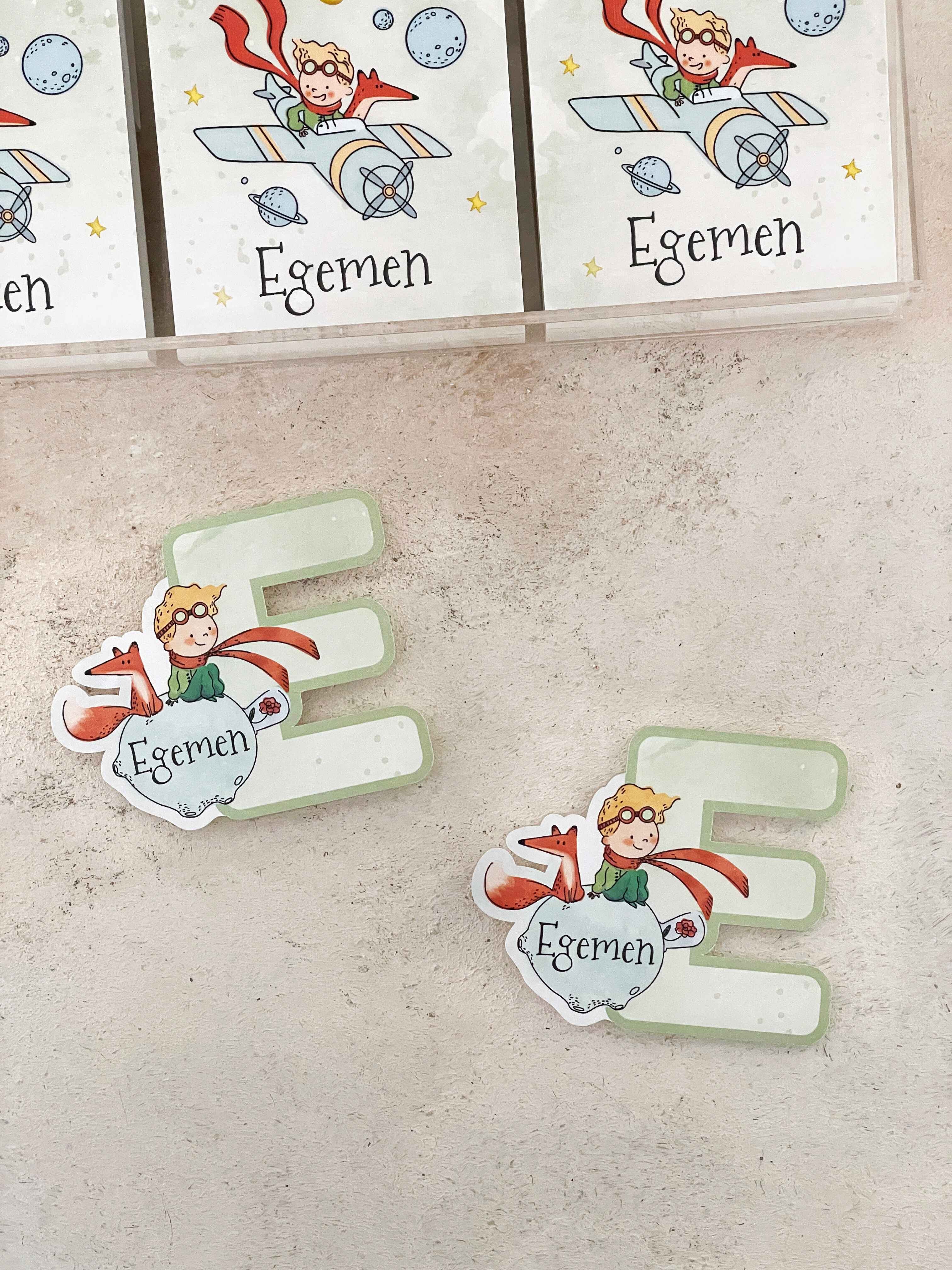 Little Prince Cartoon Harf Pleksi Magnet ve Kılıfı