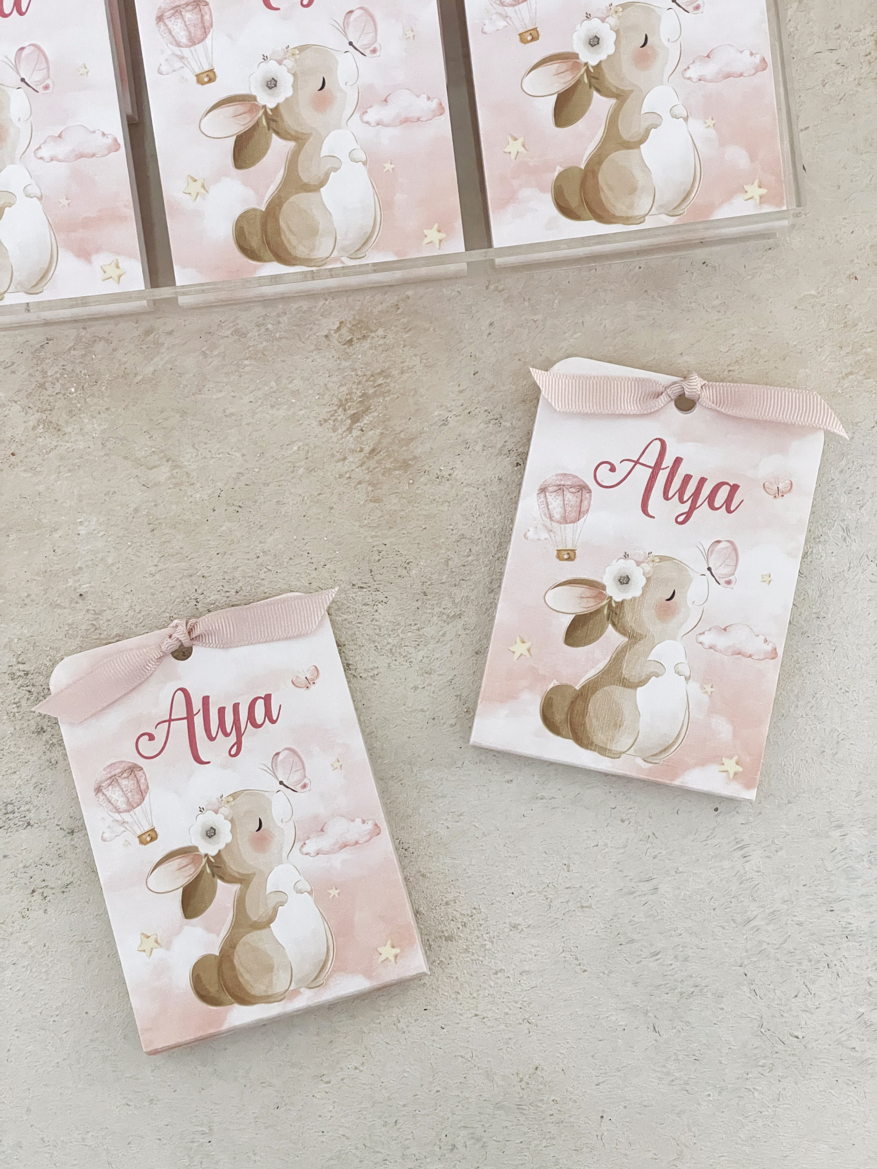 Kelebekli Tavşan & Balon Pleksi Magnet ve Kılıfı