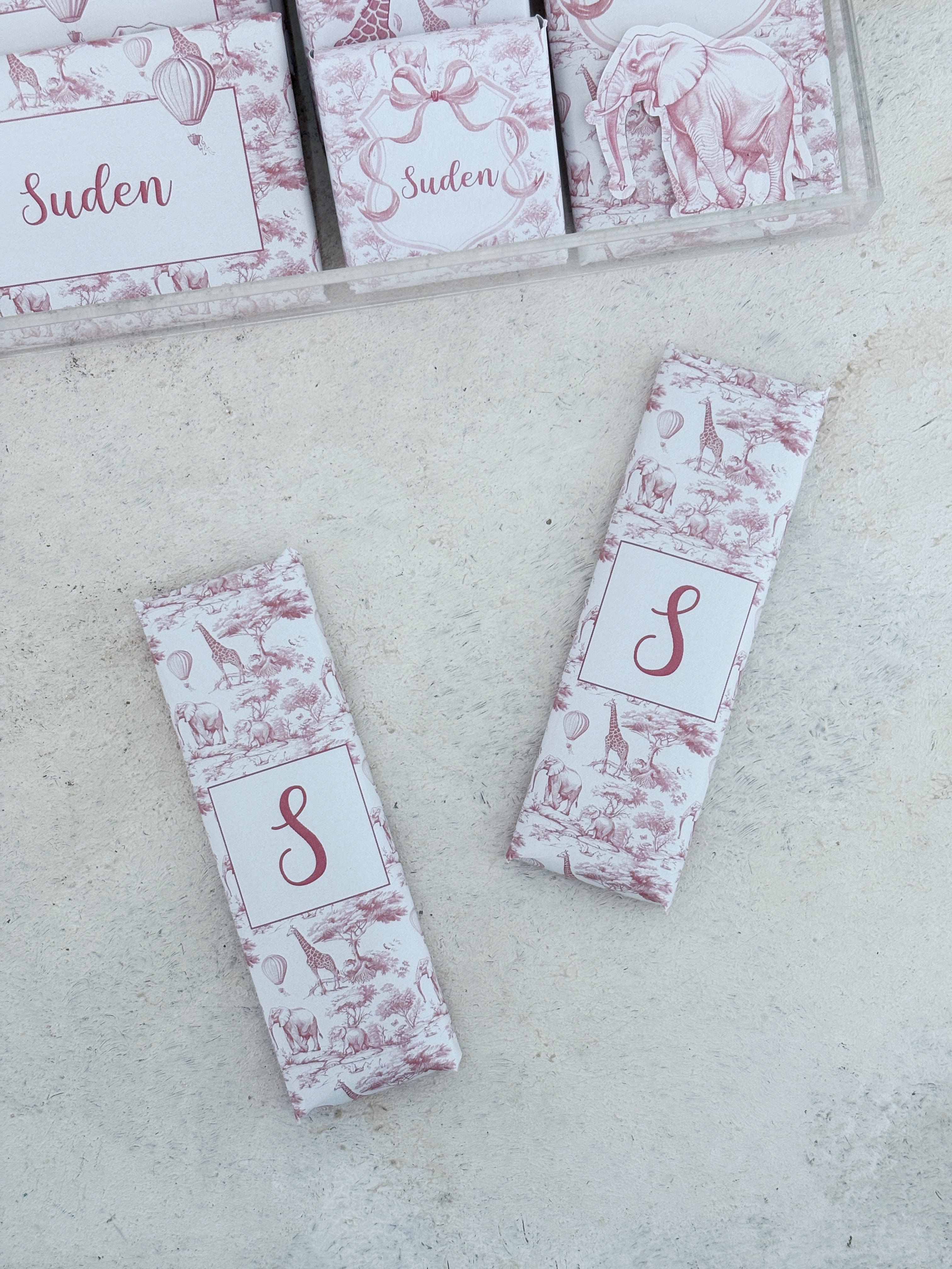 Chinoserie Baby Toile De Jouy Pink Çikolata Seti