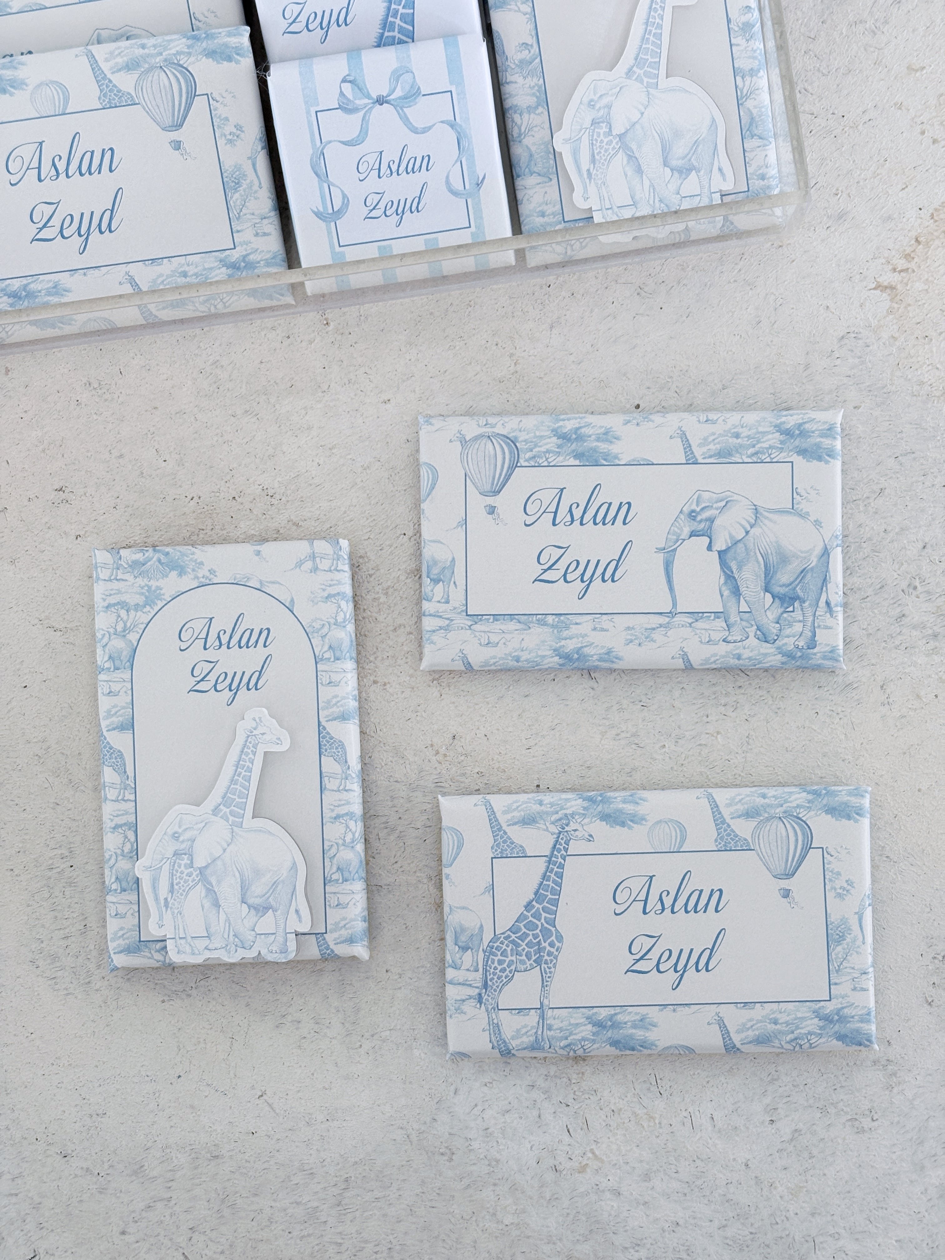 Chinoserie Baby Toile De Jouy Light Blue Çikolata Seti