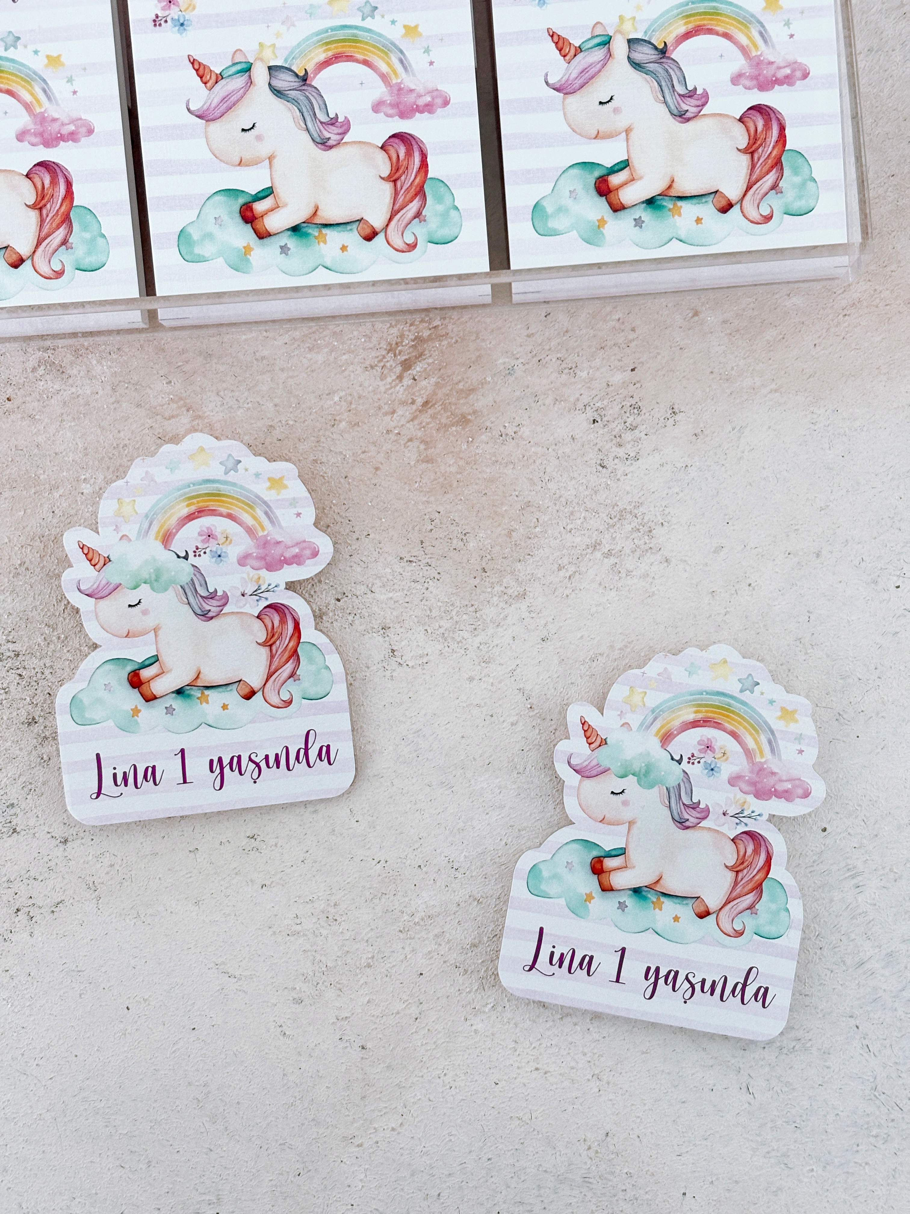 Birthday Unicorn Pleksi Magnet ve Kılıfı