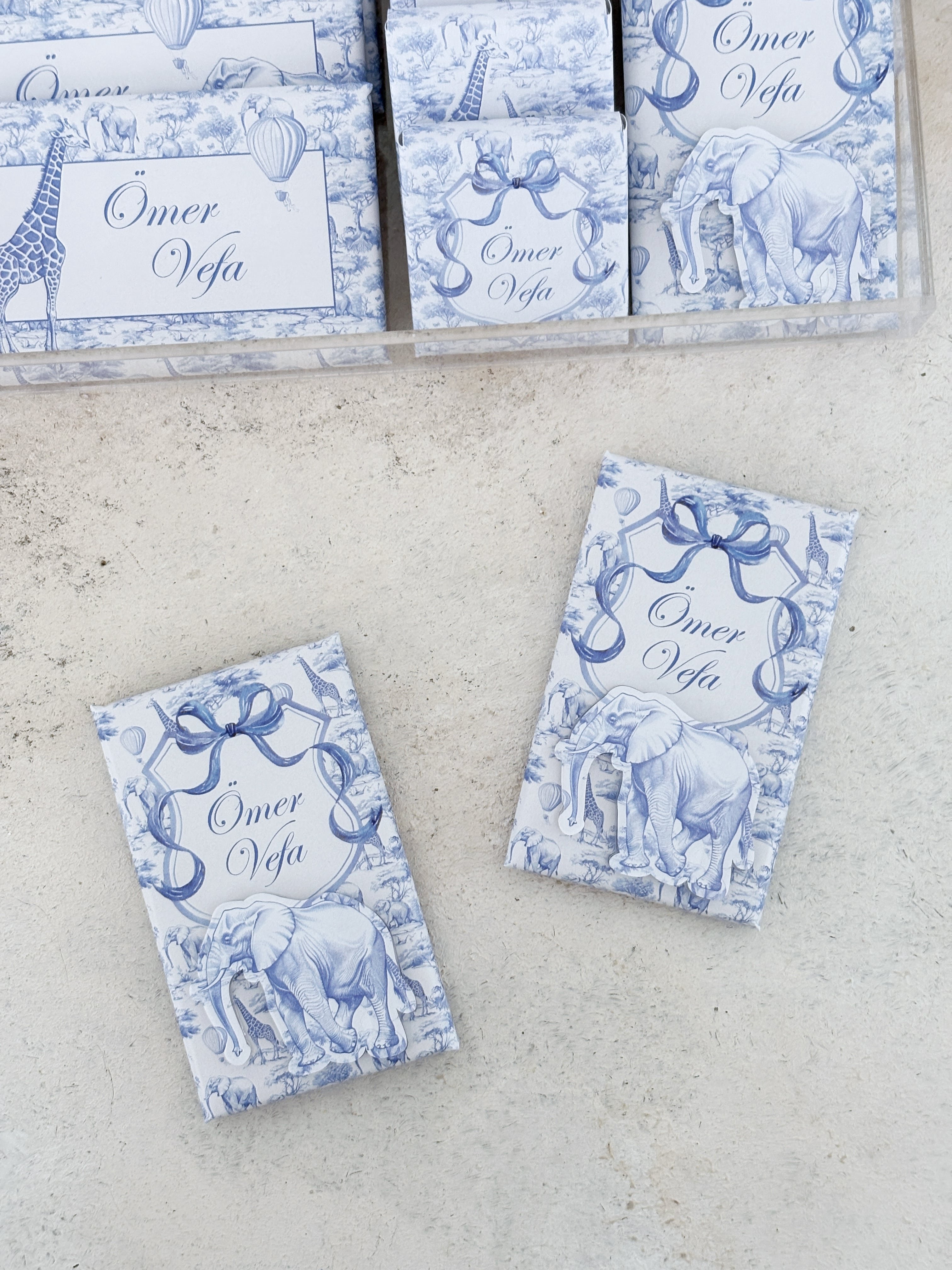 Chinoserie Baby Toile De Jouy Blue Çikolata Seti