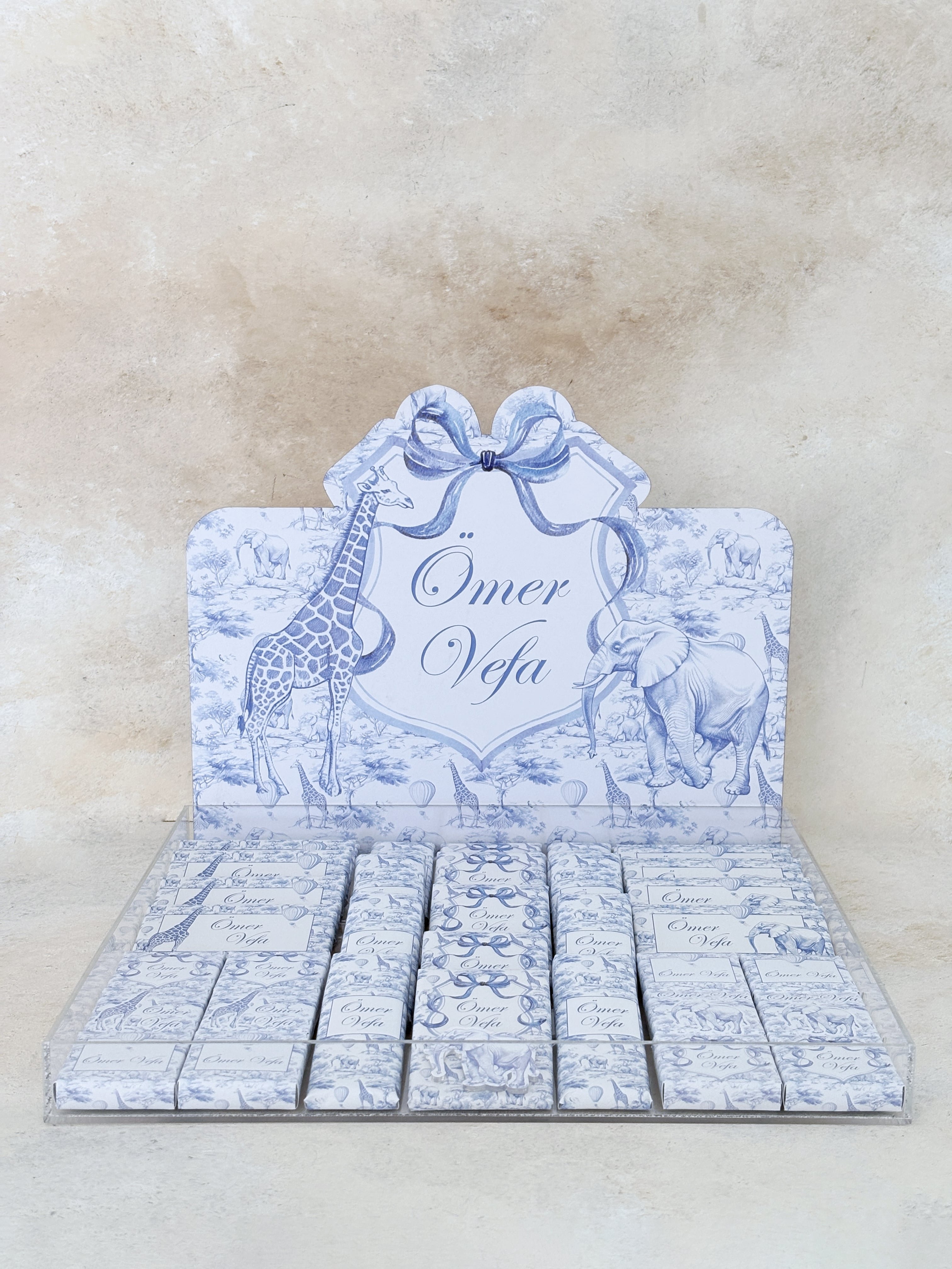 Chinoserie Baby Toile De Jouy Blue Çikolata Seti