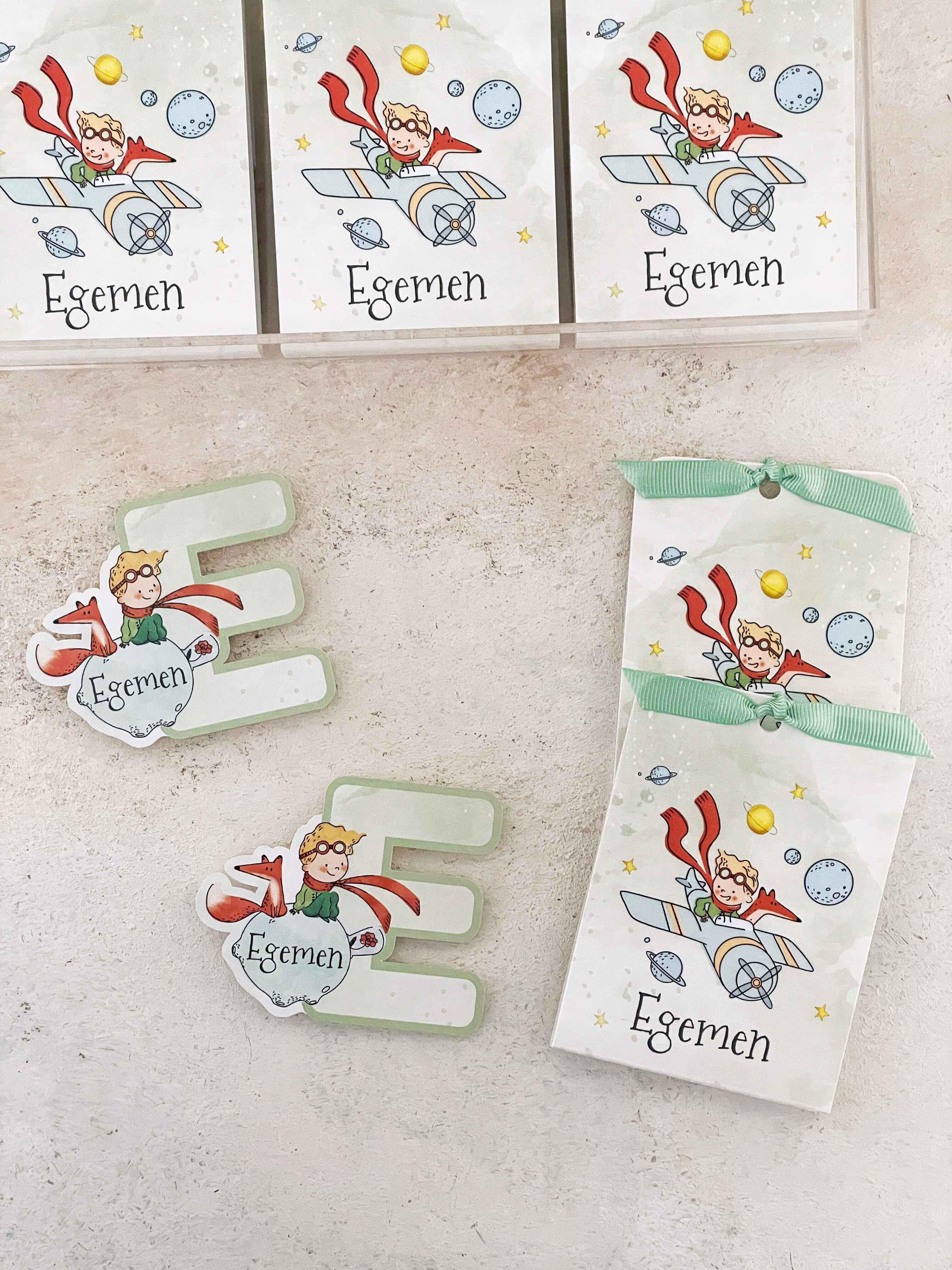 Little Prince Cartoon Harf Pleksi Magnet ve Kılıfı