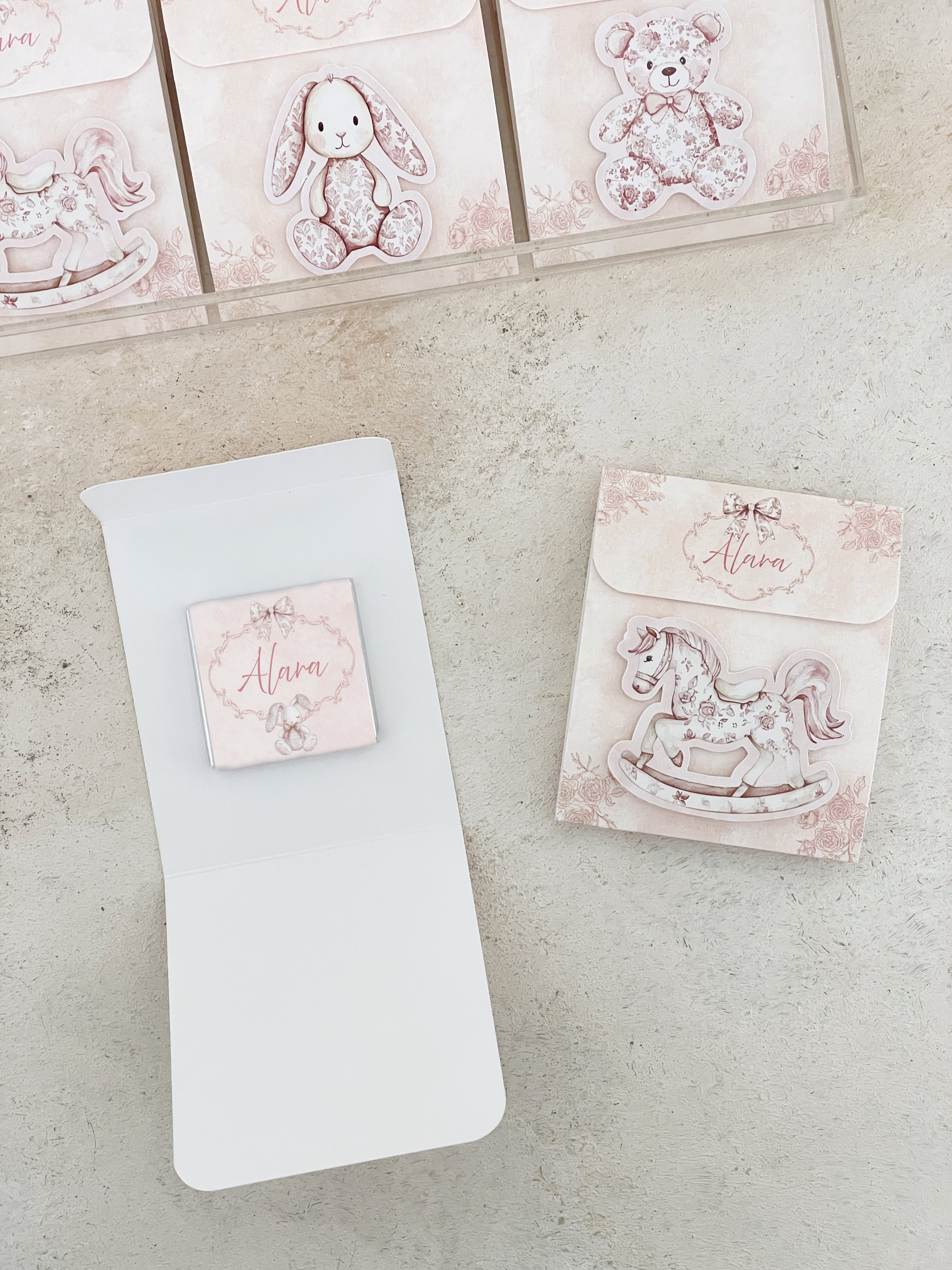 Pink Toile Baby Kartlı Madlen Çikolata