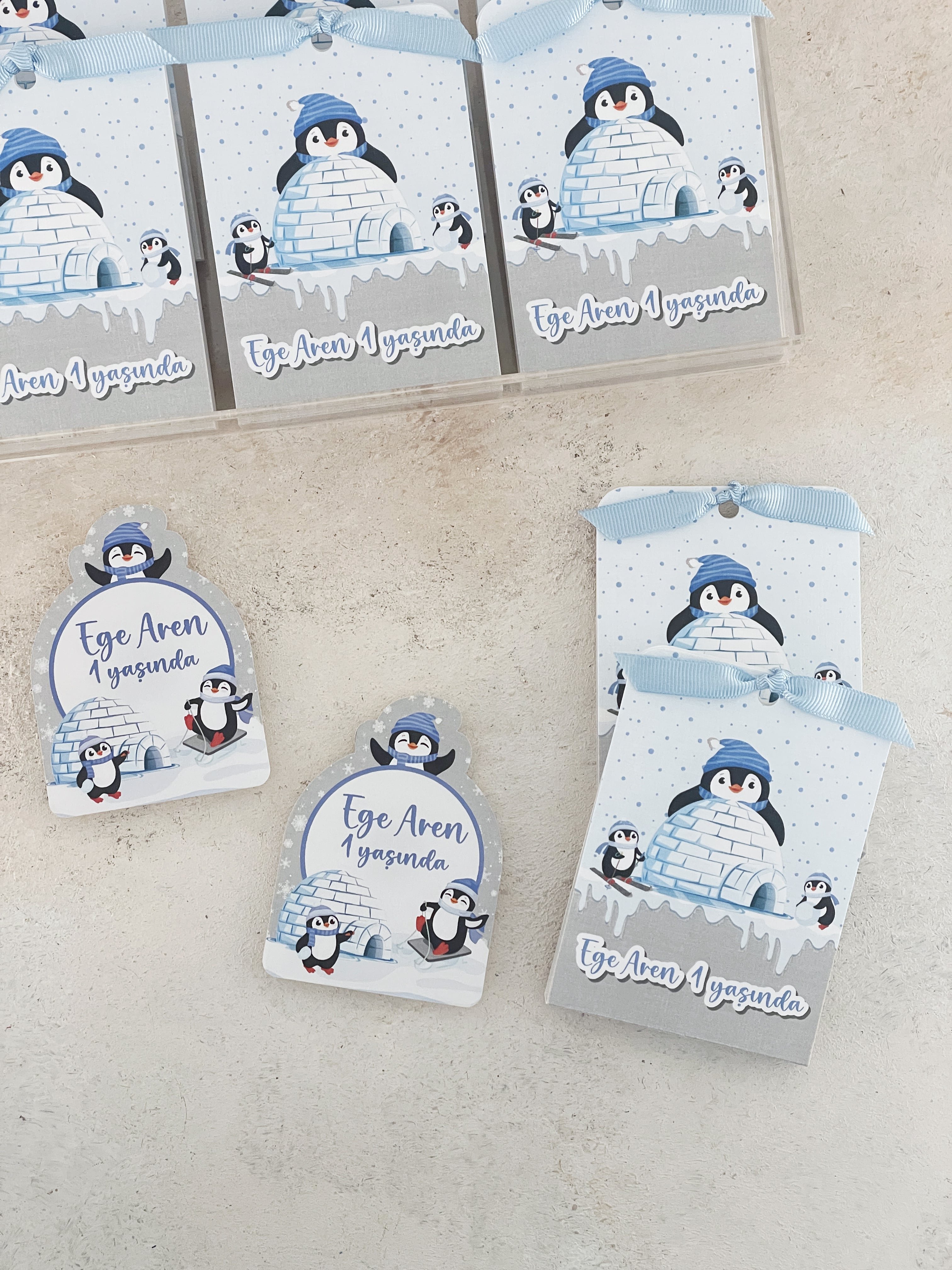 Happy Penguins Pleksi Magnet ve Kılıfı