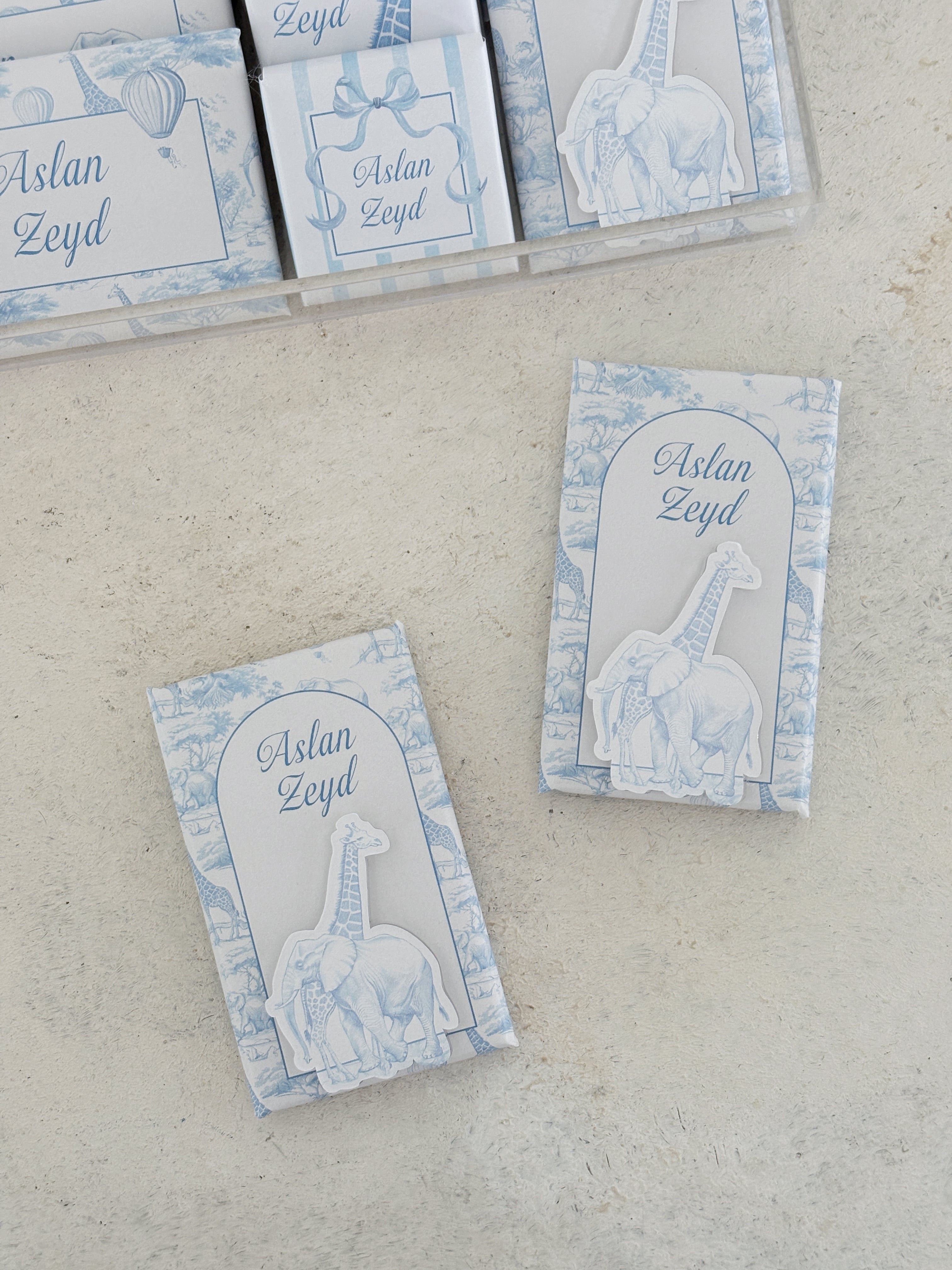 Chinoserie Baby Toile De Jouy Light Blue Çikolata Seti