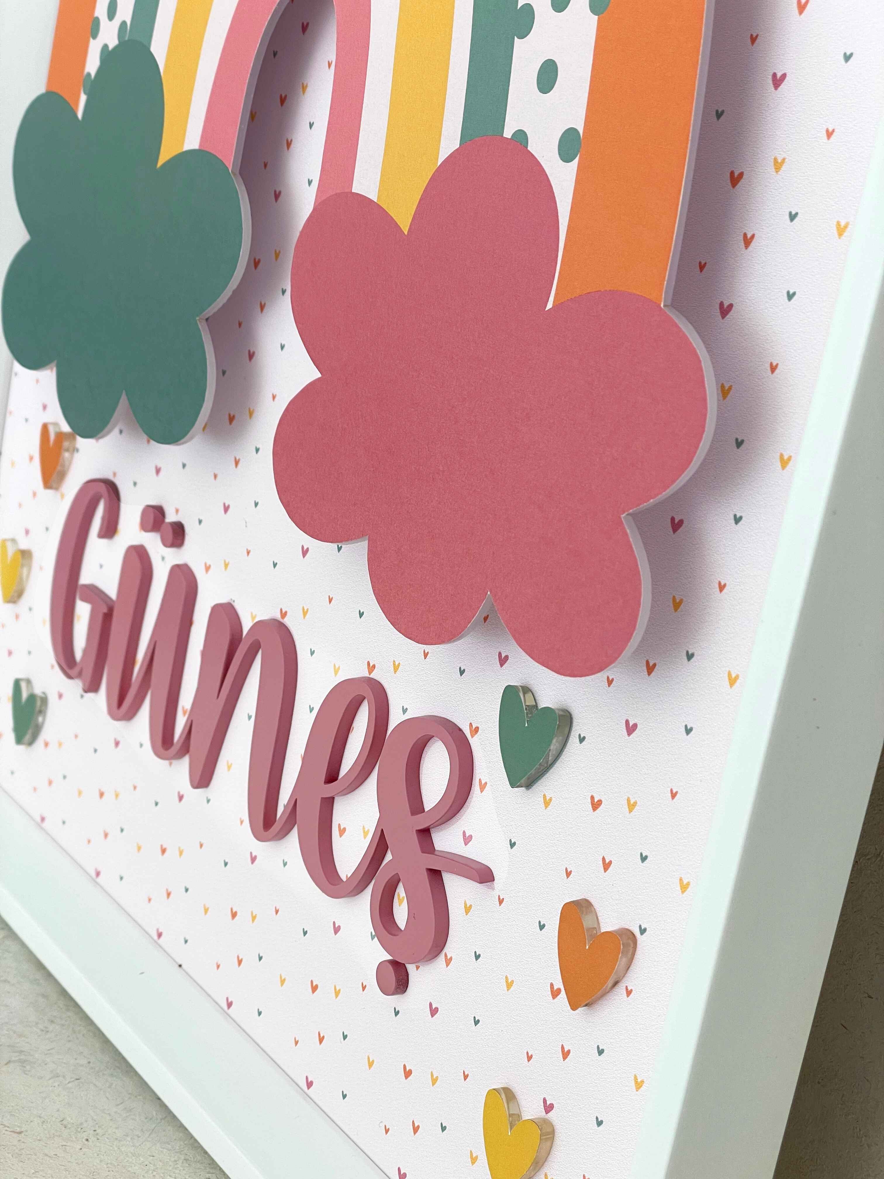 Pembe/Yeşil Gökkuşağı Kapı Süsü
