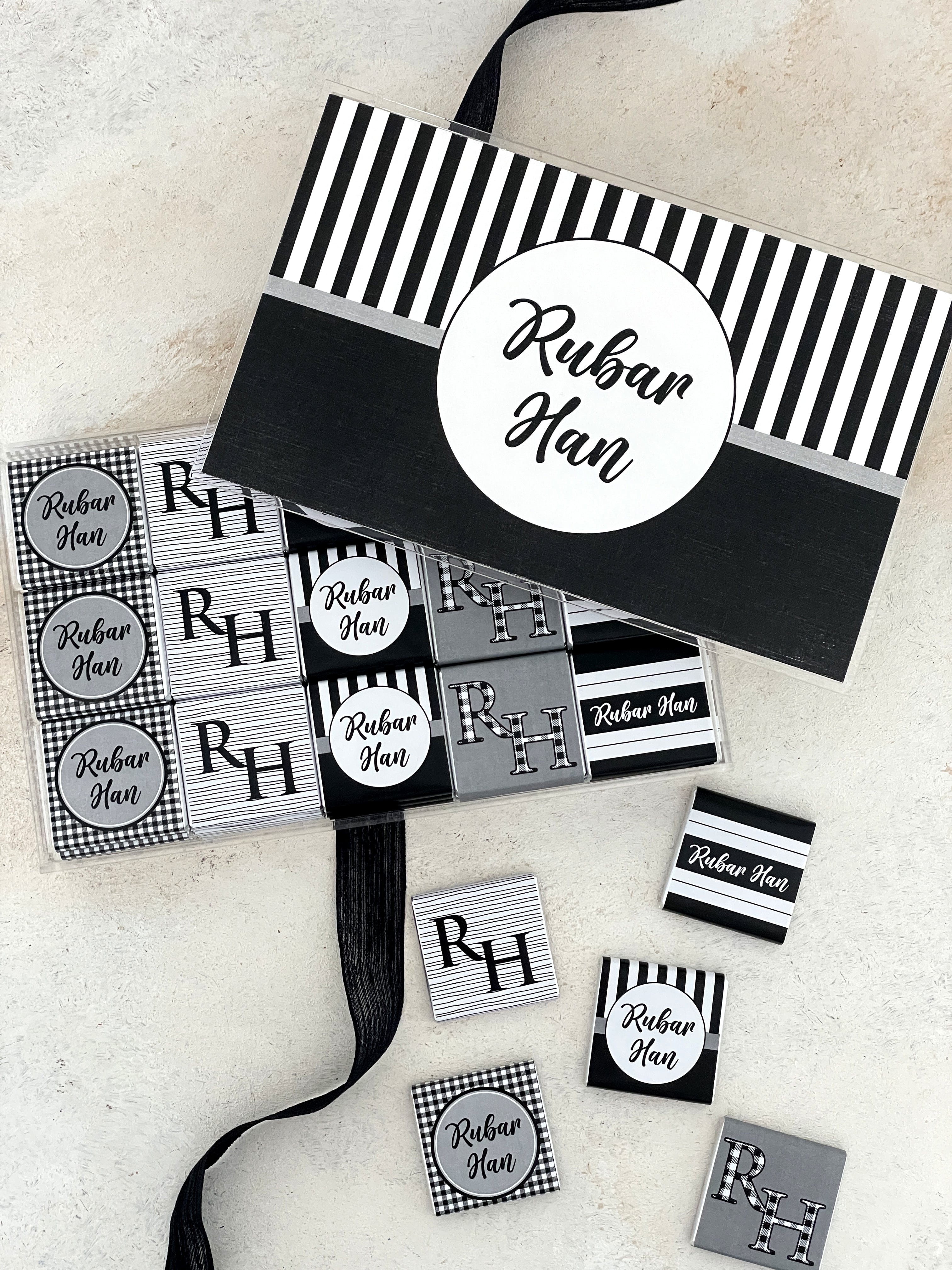 Black & White Madlen Pleksi Çikolata Kutusu