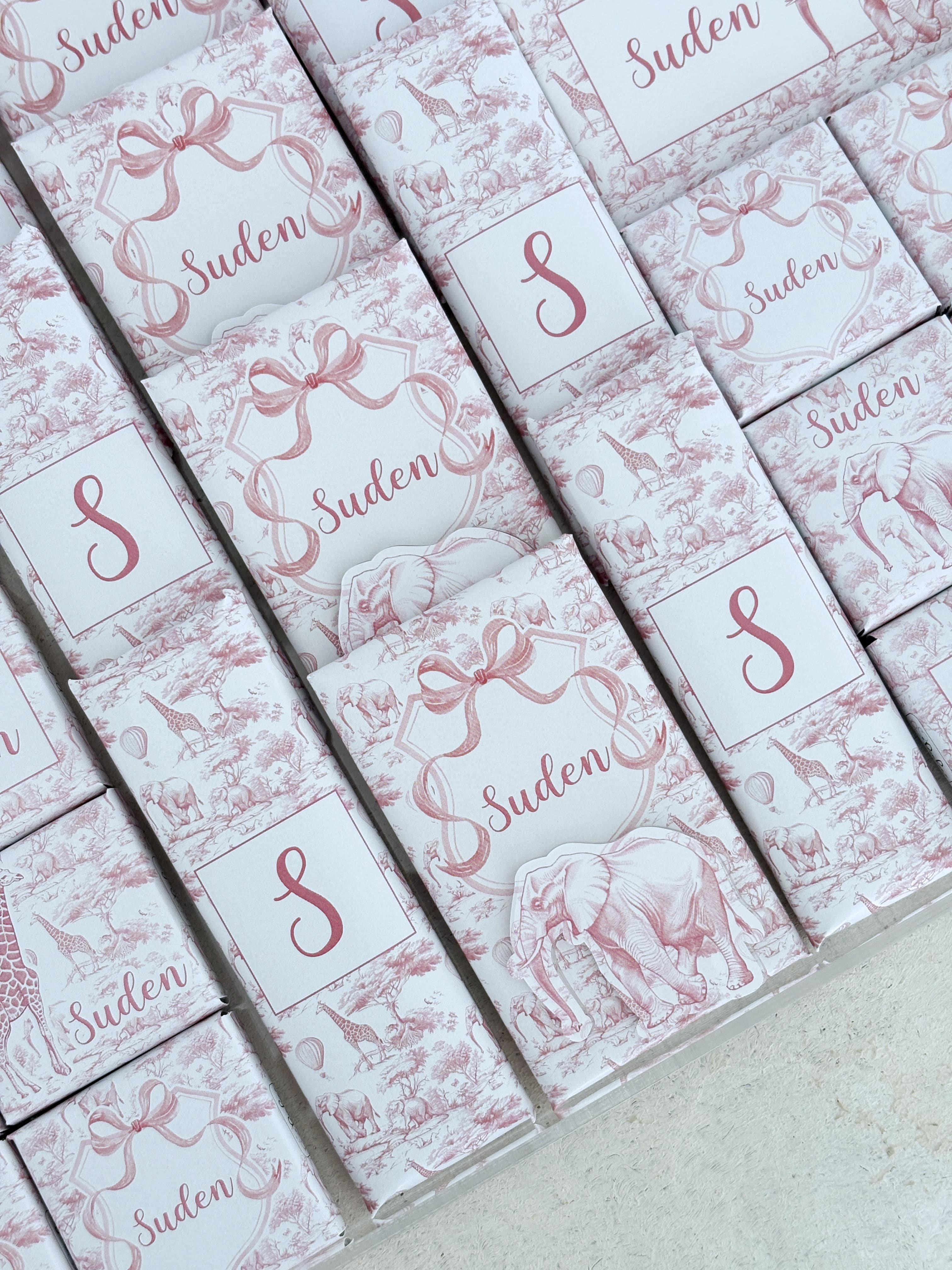 Chinoserie Baby Toile De Jouy Pink Çikolata Seti