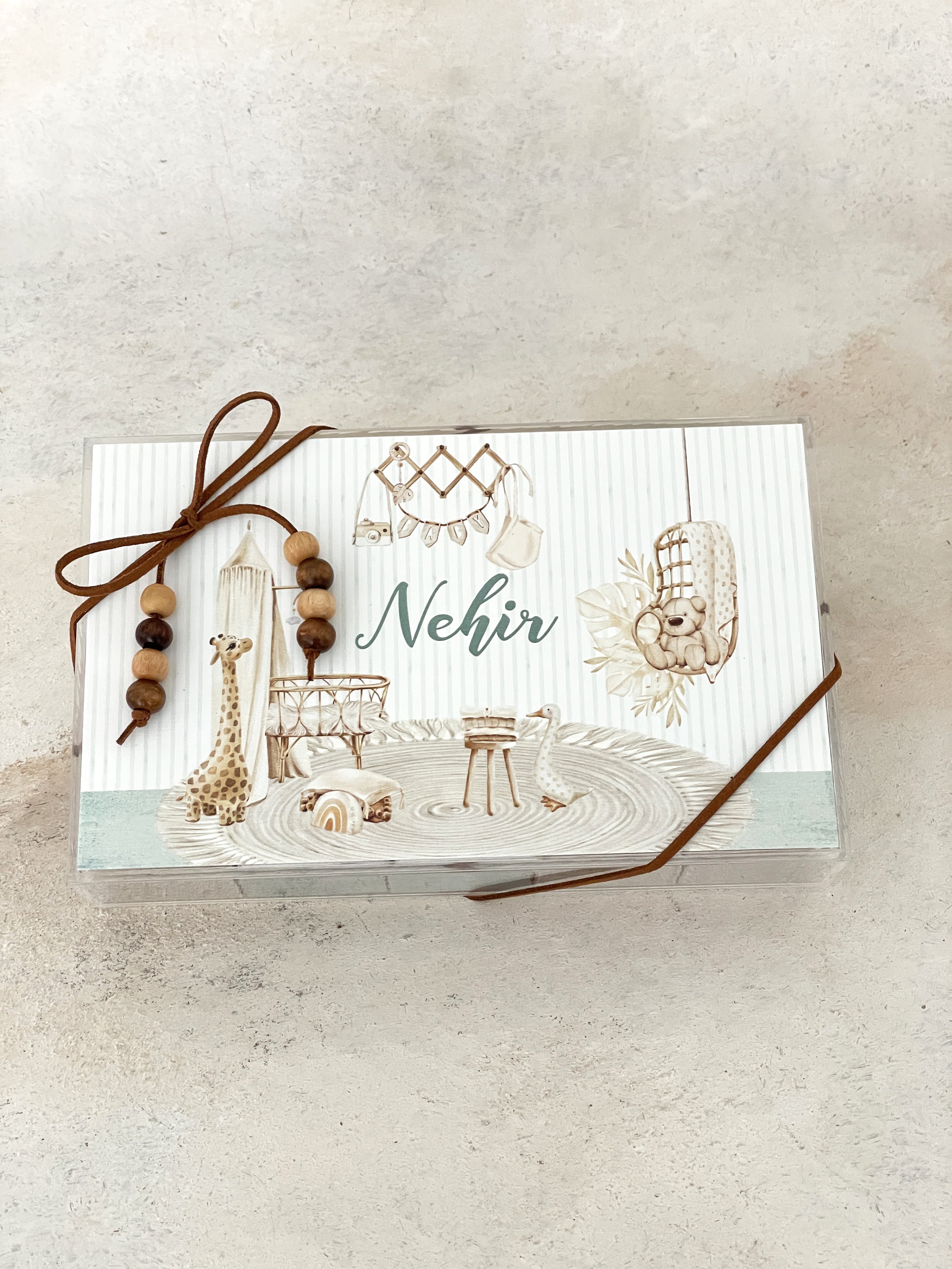 Boho Baby Mint Madlen Pleksi Çikolata Kutusu