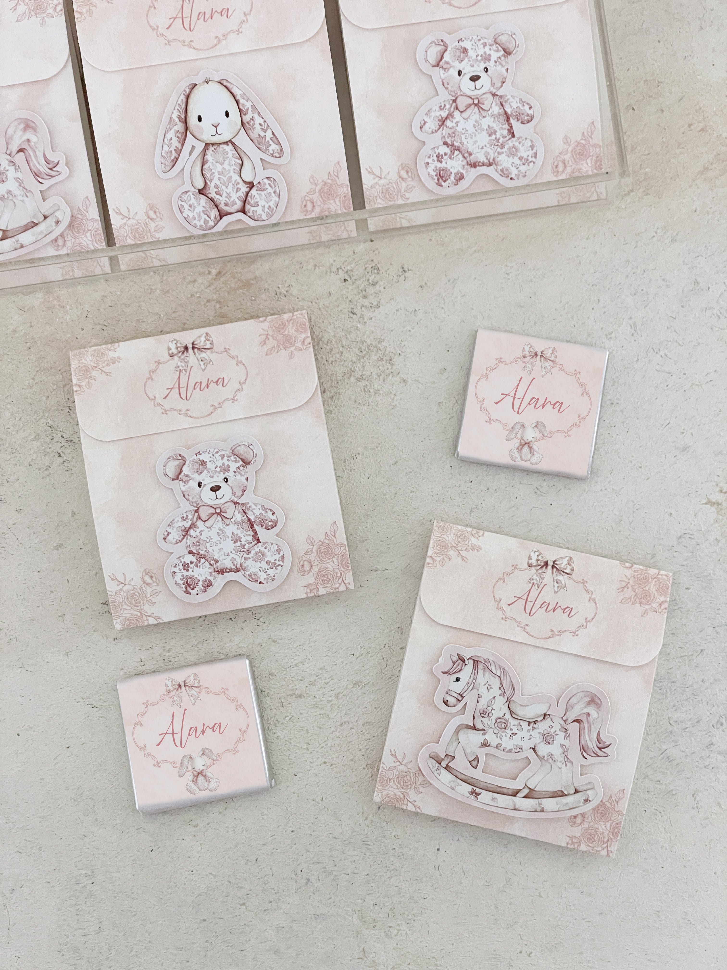 Pink Toile Baby Kartlı Madlen Çikolata
