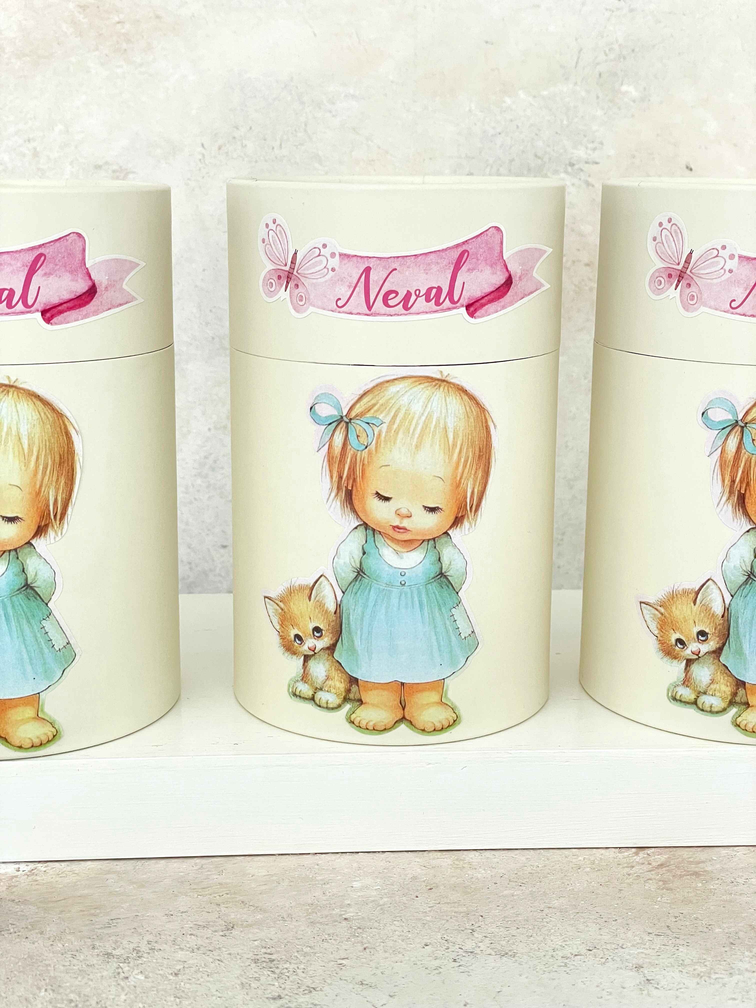 Vintage Baby Silindir Kutu