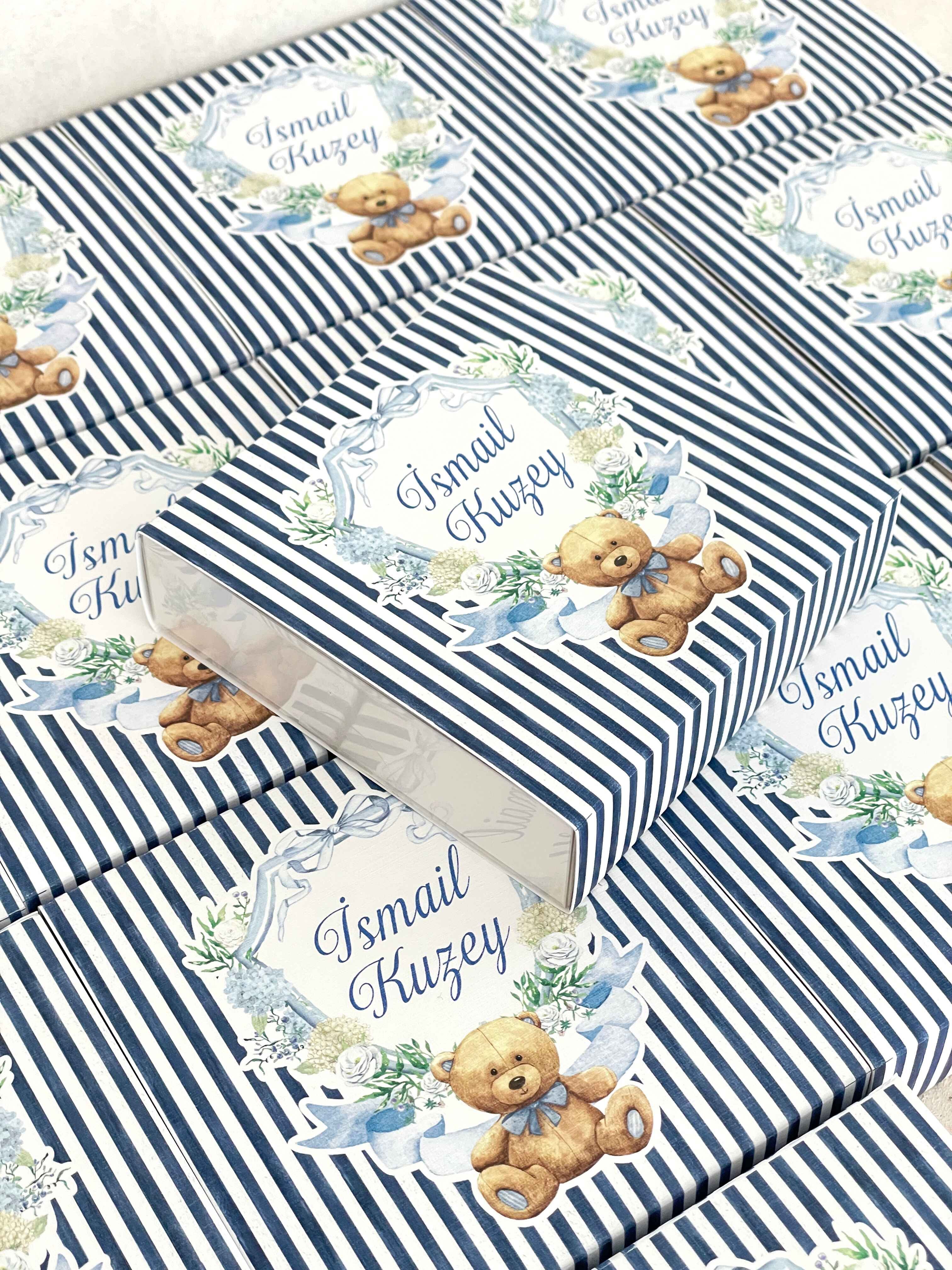 Teddy Bear Dark Blue Crest Hediye Seti