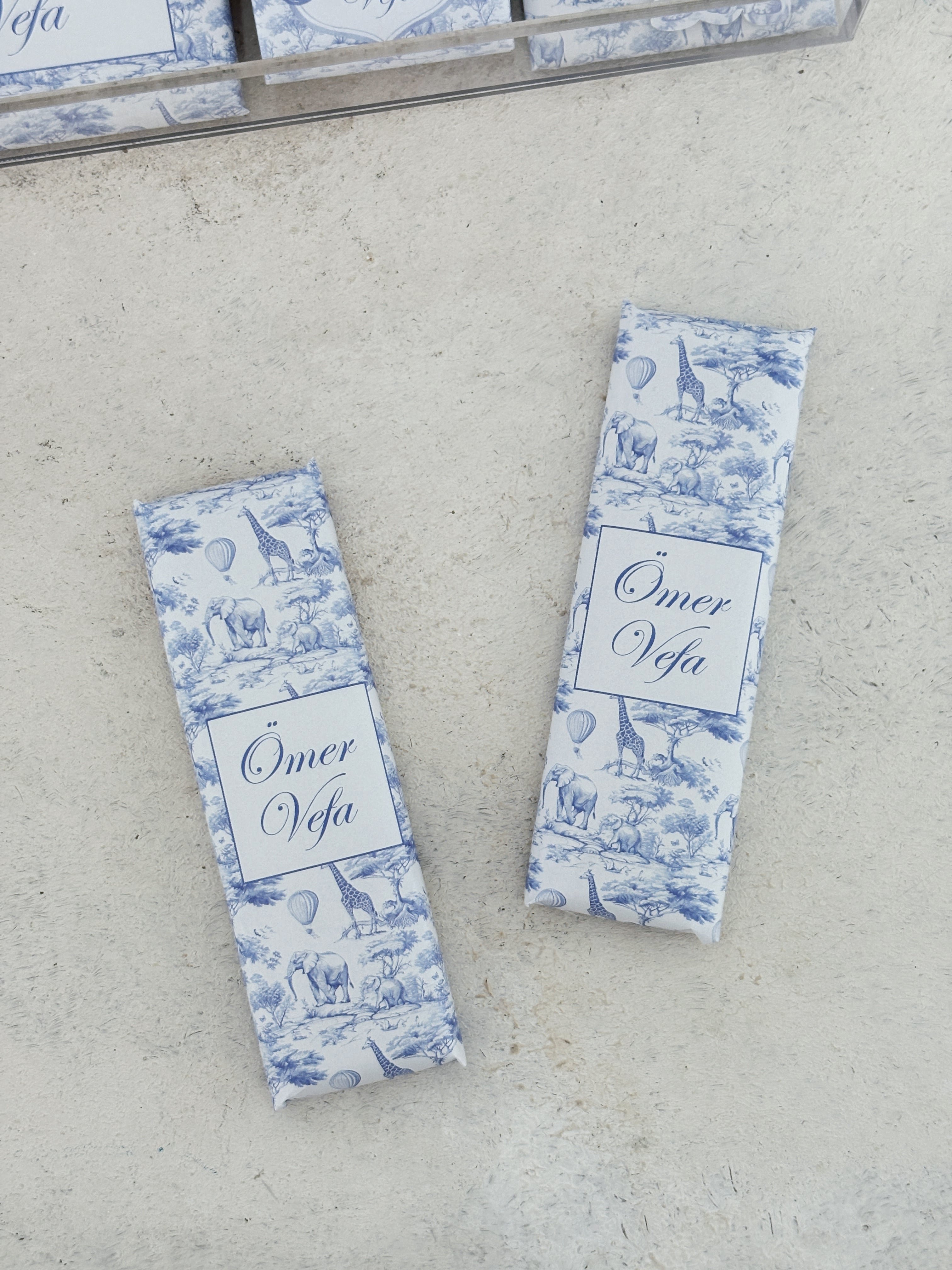 Chinoserie Baby Toile De Jouy Blue Çikolata Seti