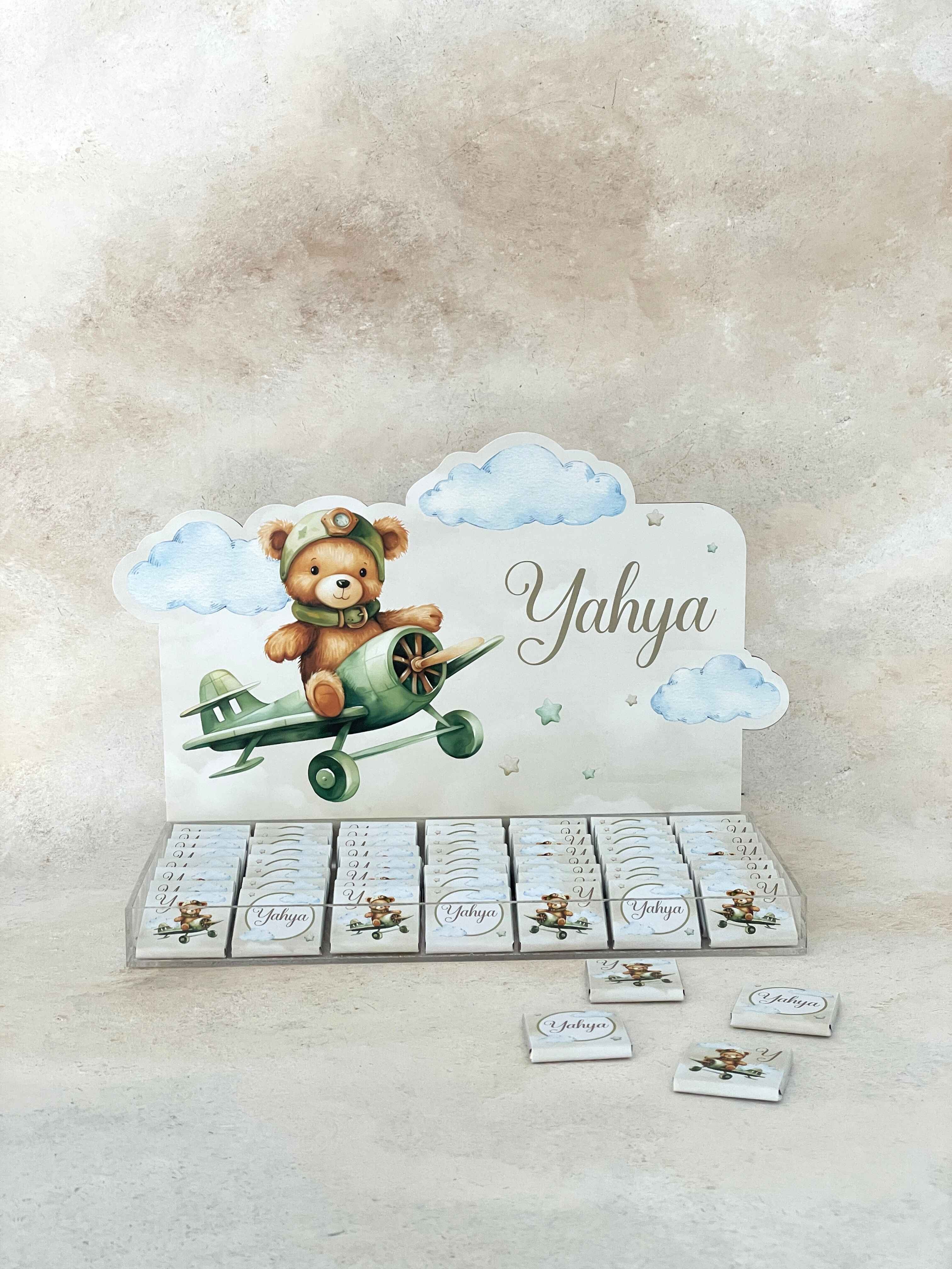 Bear on Plane Madlen Çikolata