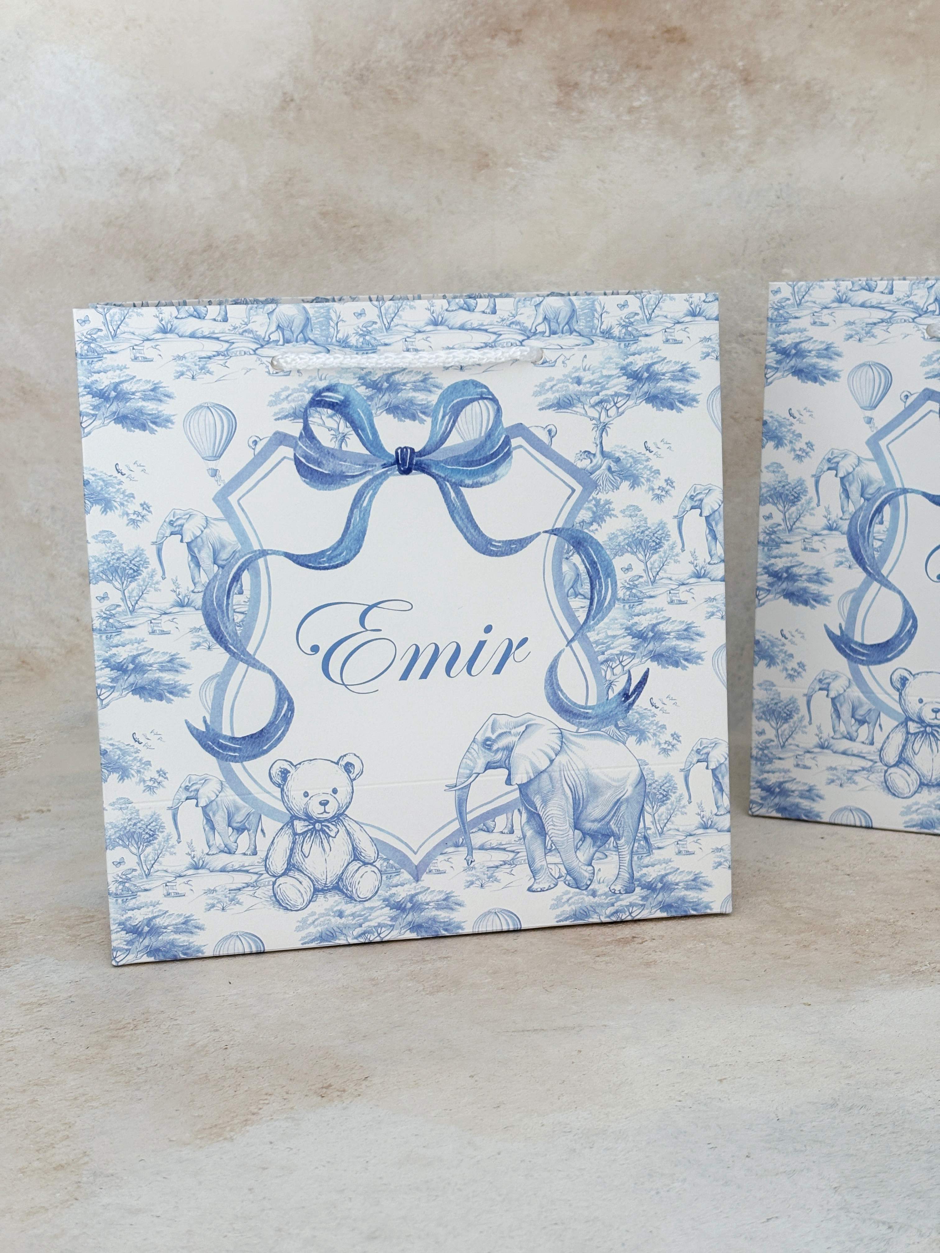 Chinoiserie Toile De Bear Hediye Çantası