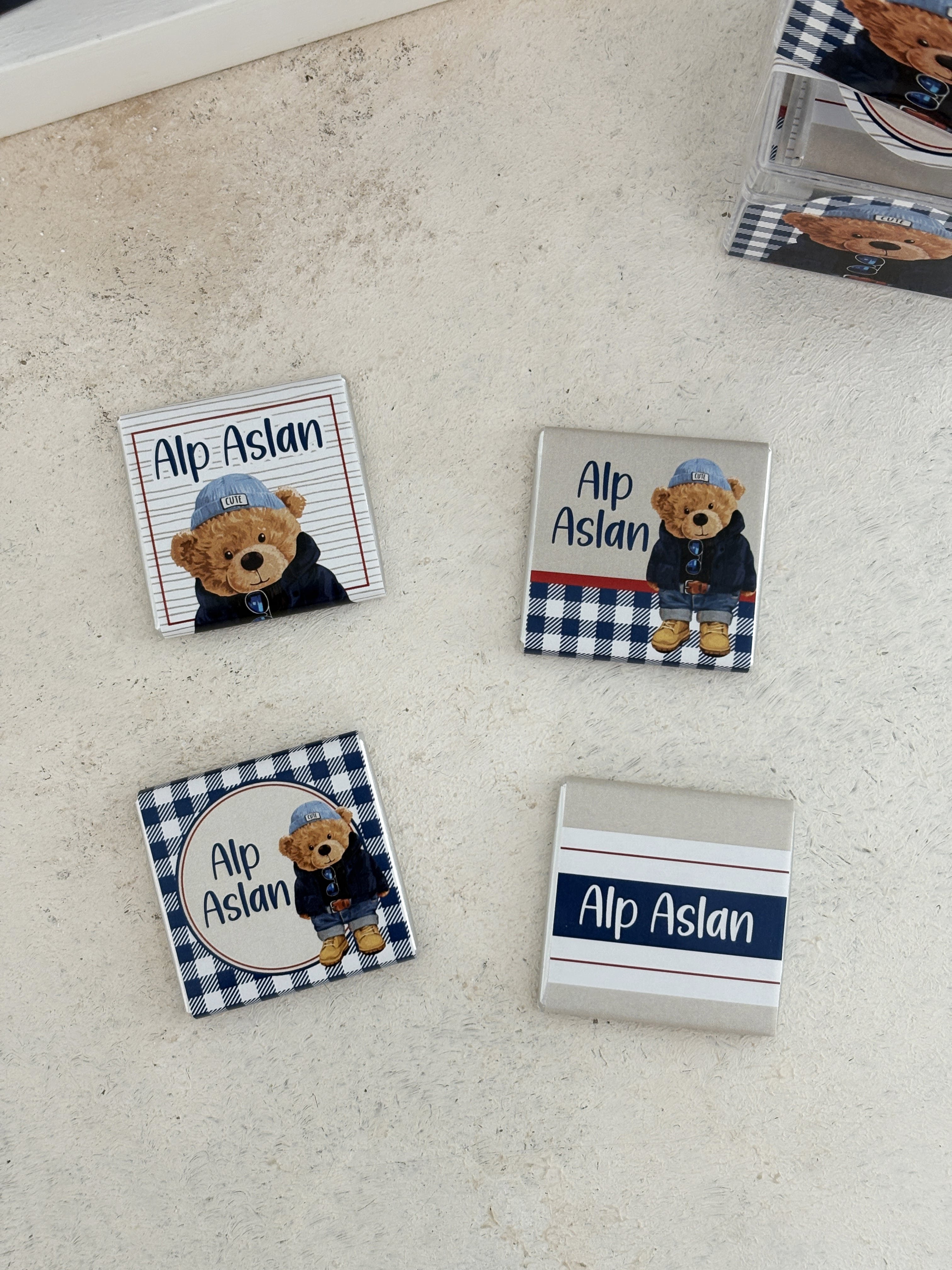 Polo Bear Lacivert/Bej Mika Çikolata Küpü