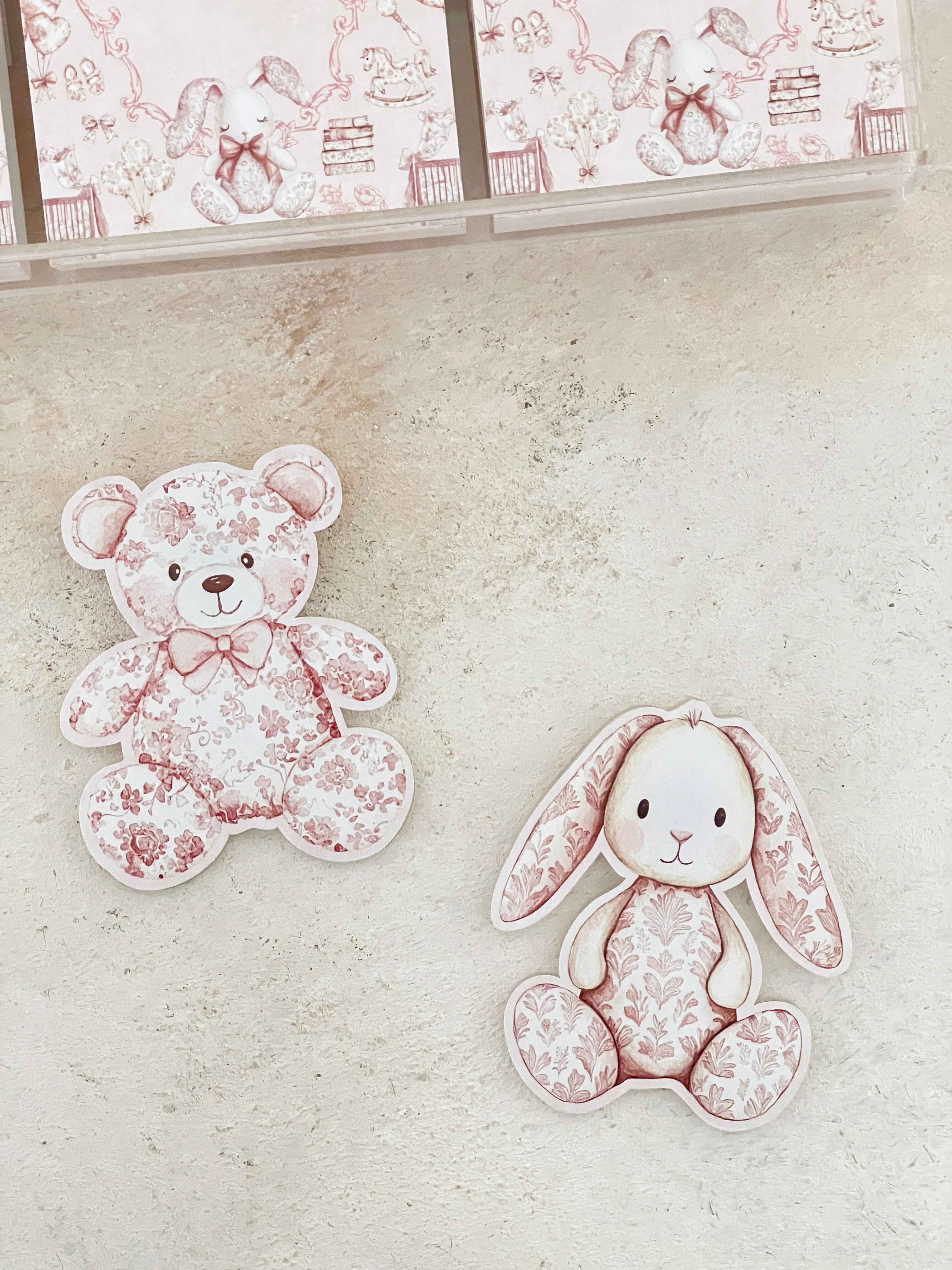 Pink Toile Baby Pleksi Magnet ve Kılıfı