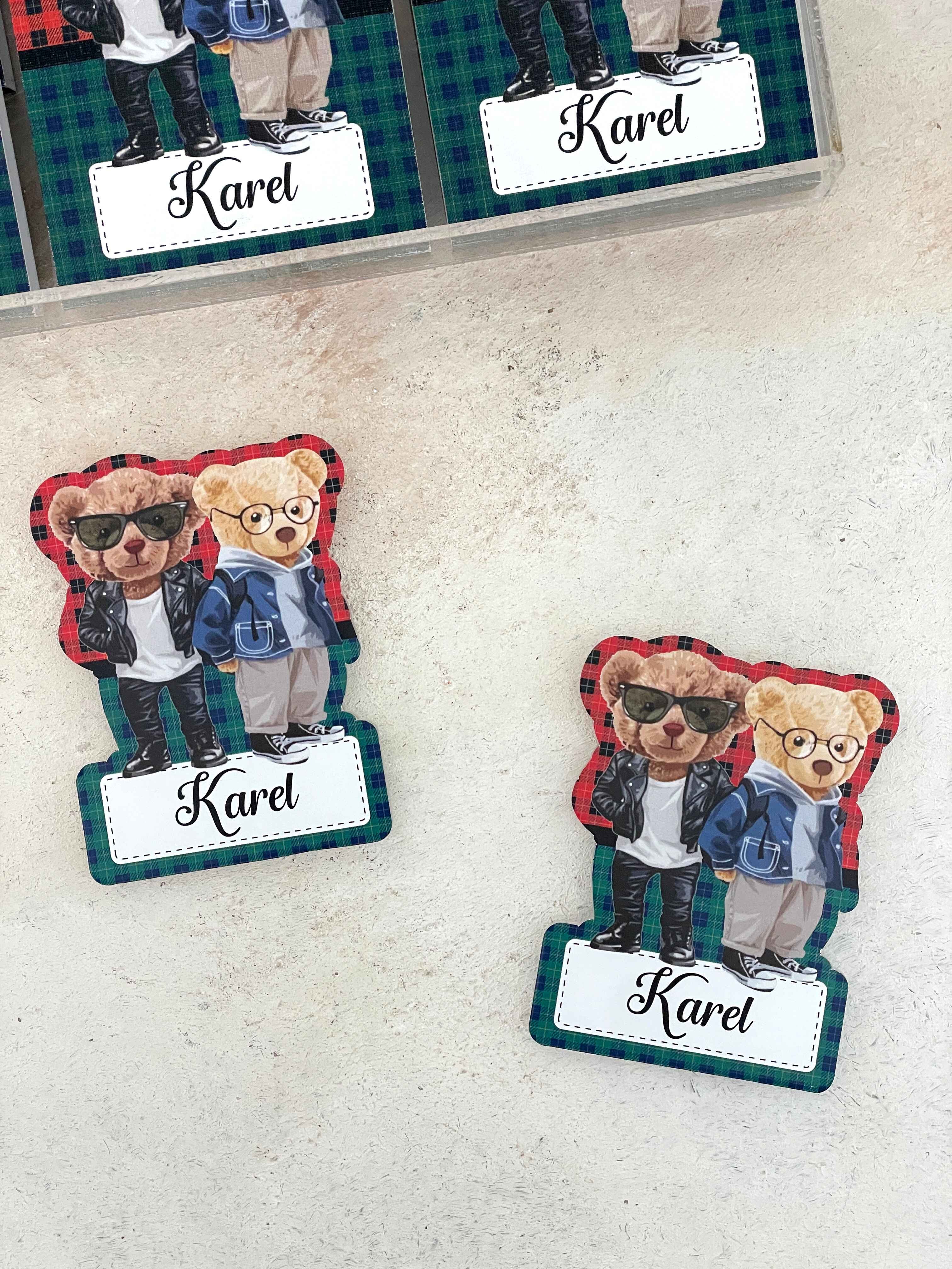 Polo Bear Kırmızı/Yeşil Pleksi Magnet ve Kılıfı