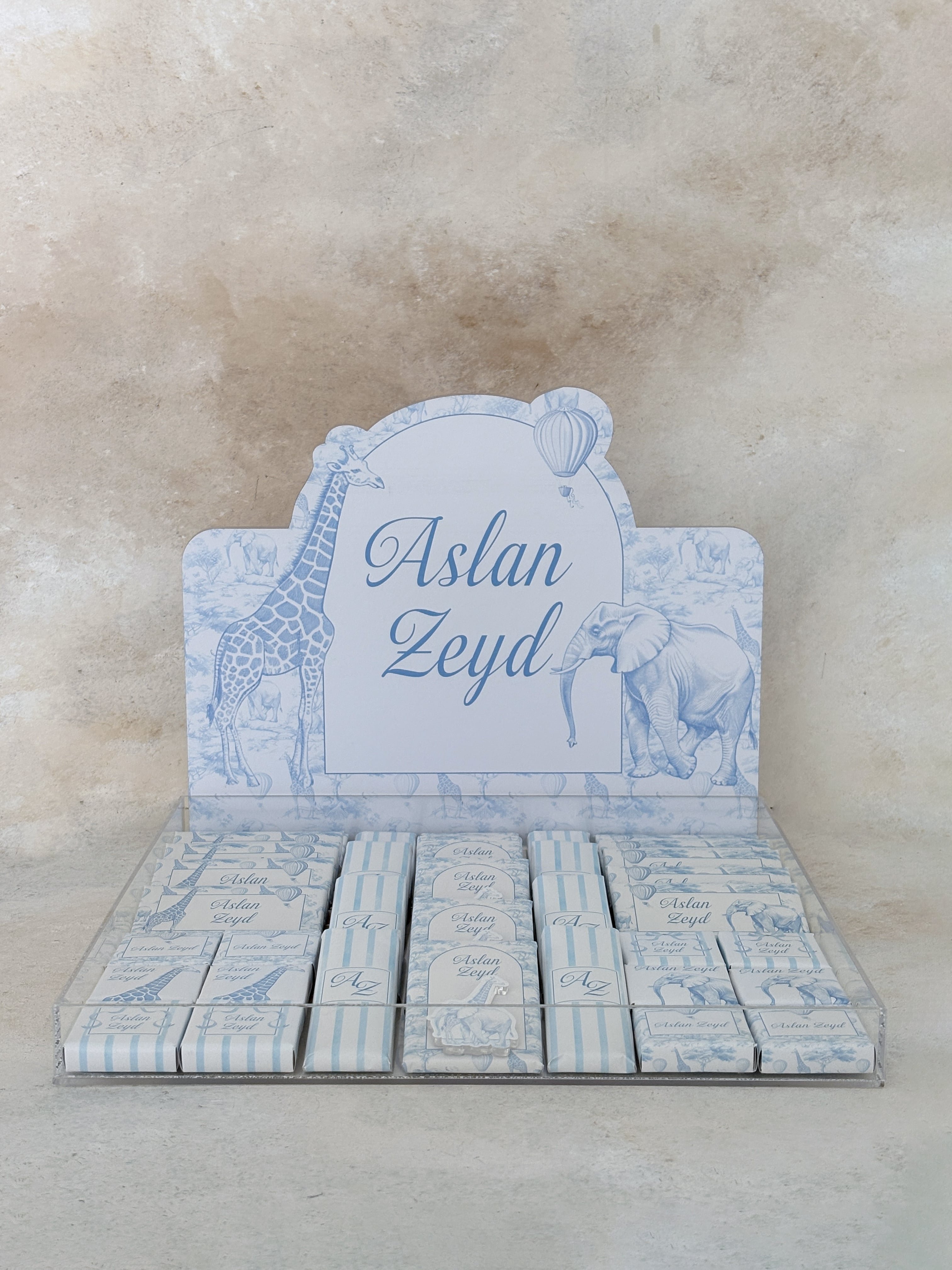 Chinoserie Baby Toile De Jouy Light Blue Çikolata Seti
