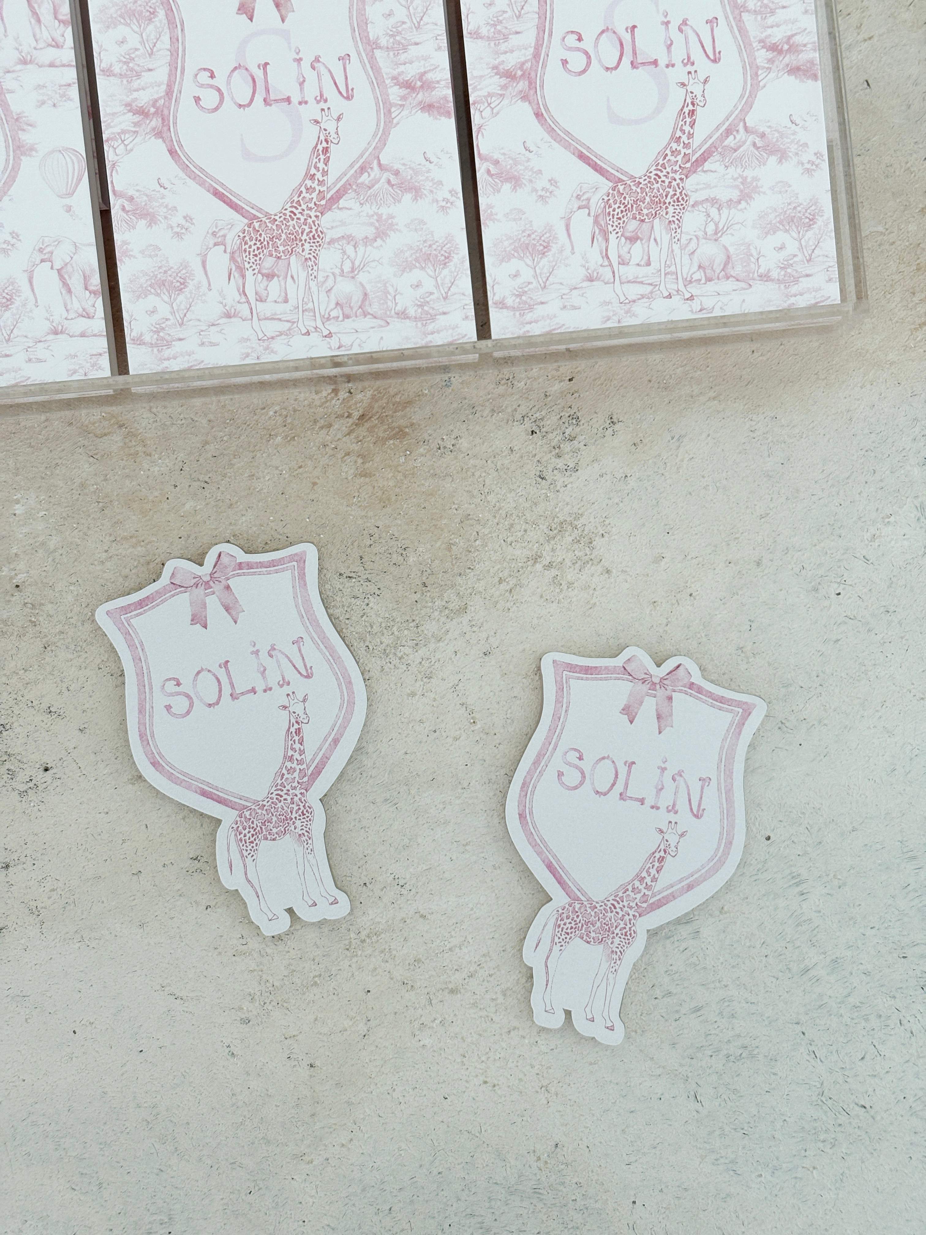 Giraffe Baby Crest Toile Pleksi Magnet ve Kılıfı