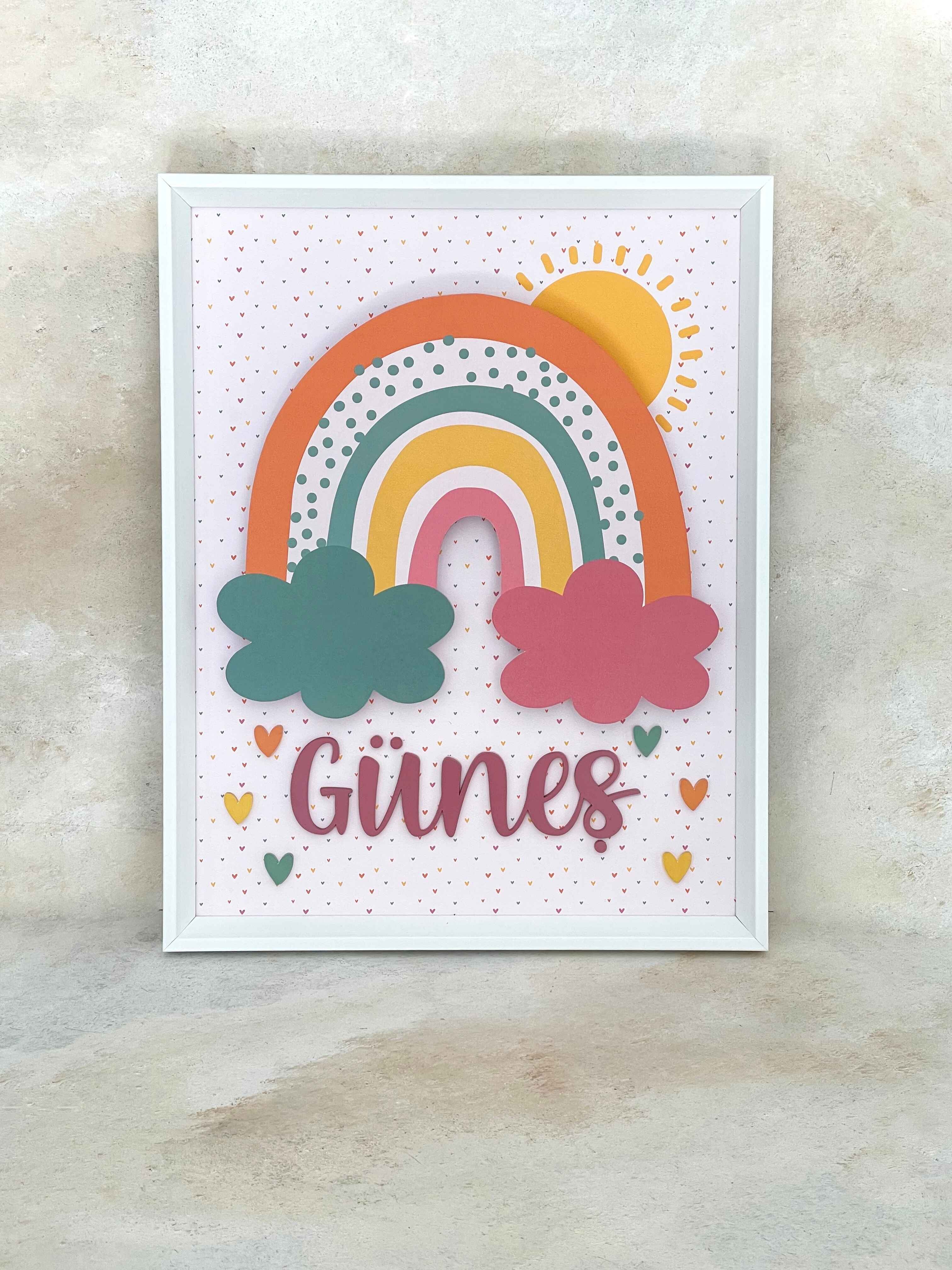 Pembe/Yeşil Gökkuşağı Kapı Süsü
