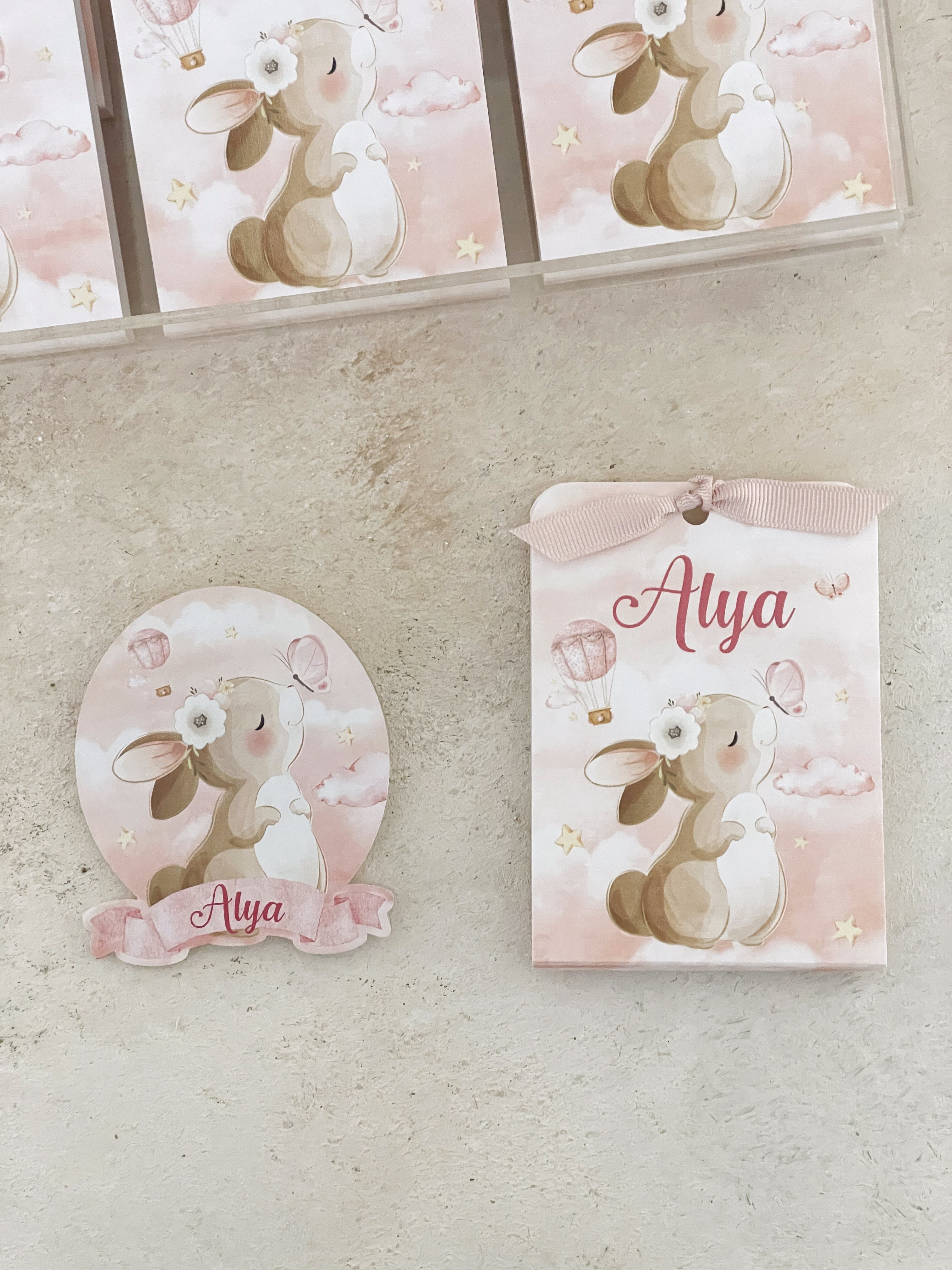 Kelebekli Tavşan & Balon Pleksi Magnet ve Kılıfı