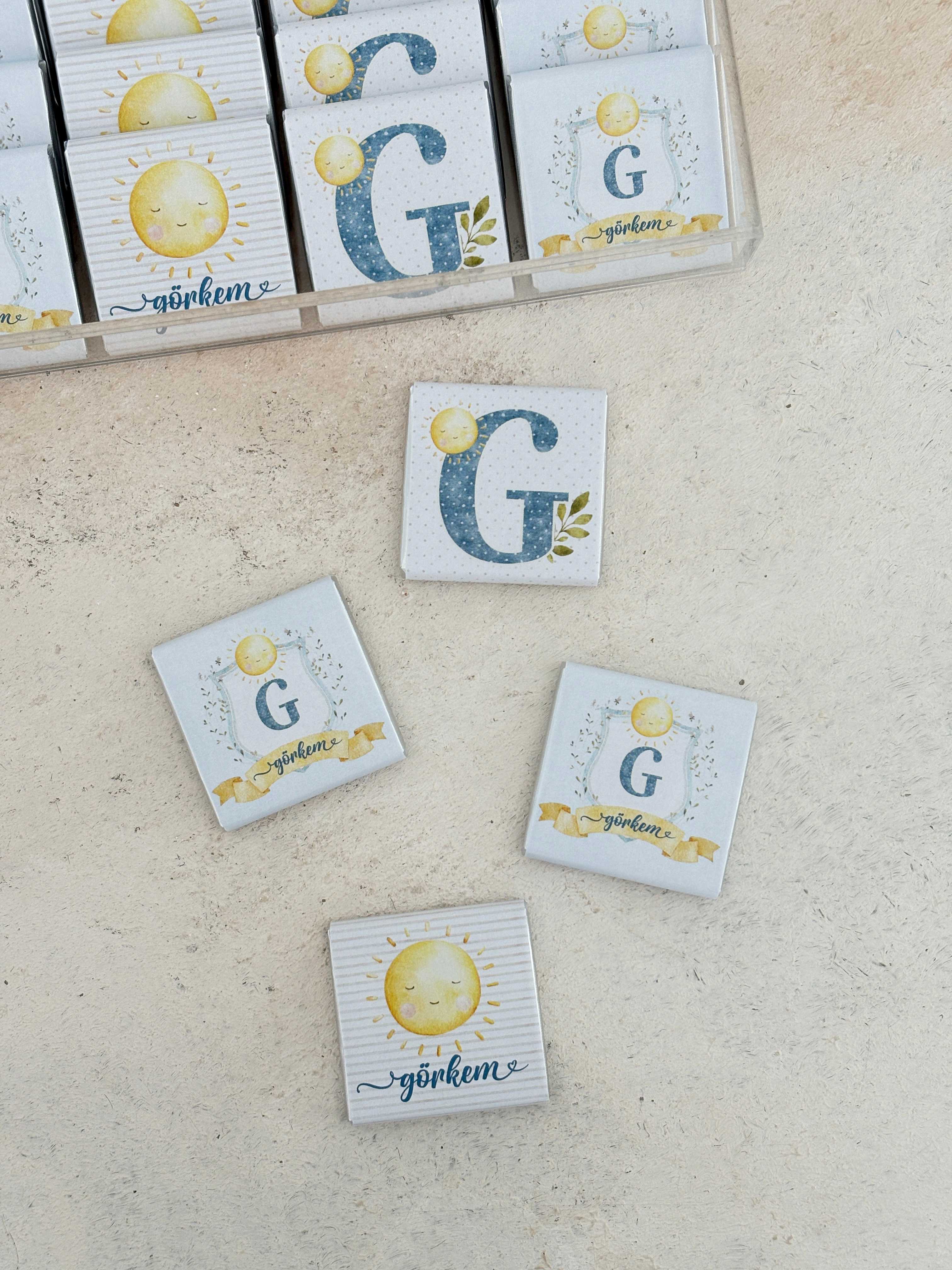 Sun Baby Crest Blue Madlen Çikolata