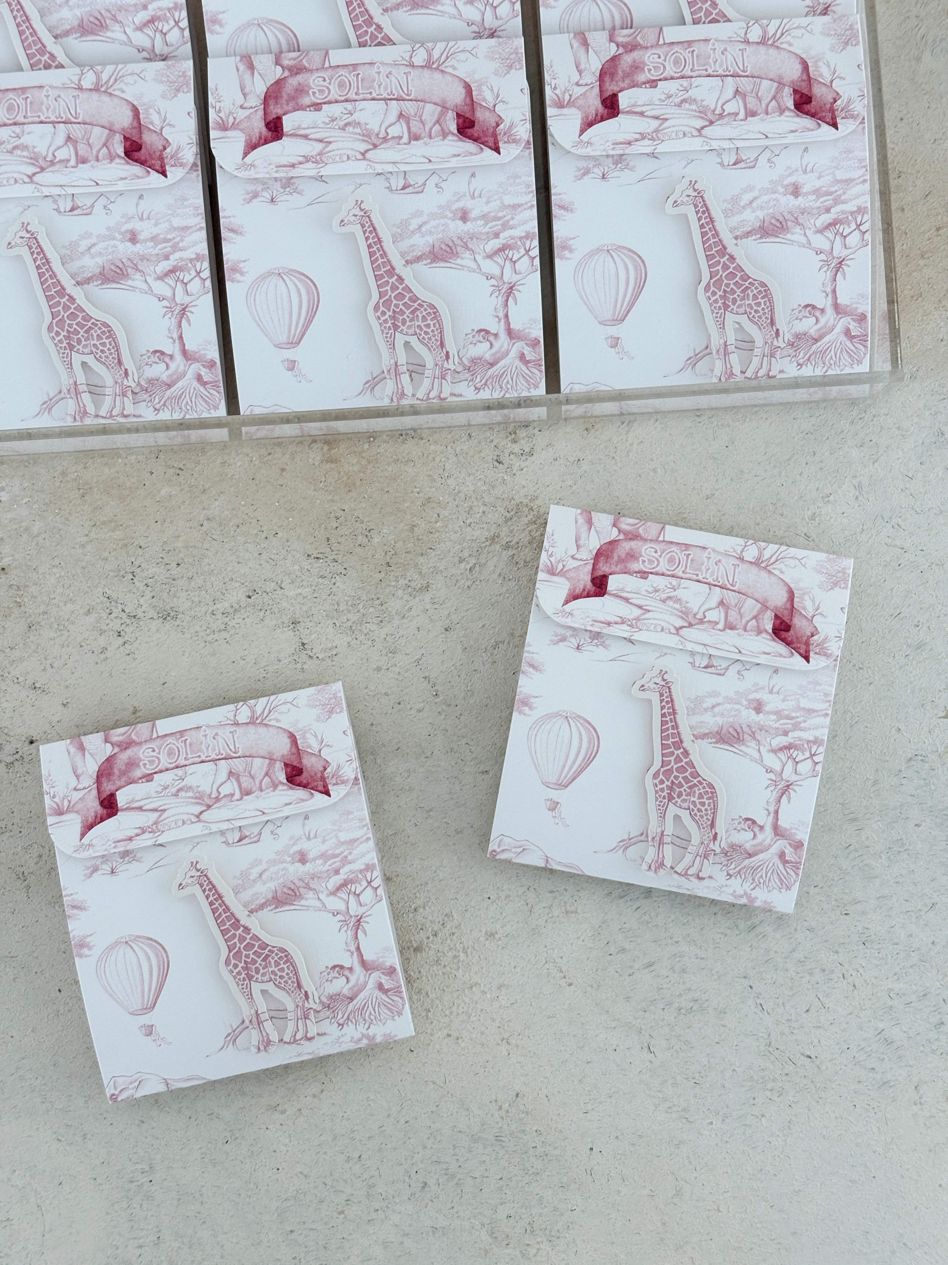 Chinoiserie Baby Toile De Jouy Pink Kartlı Madlen Çikolata