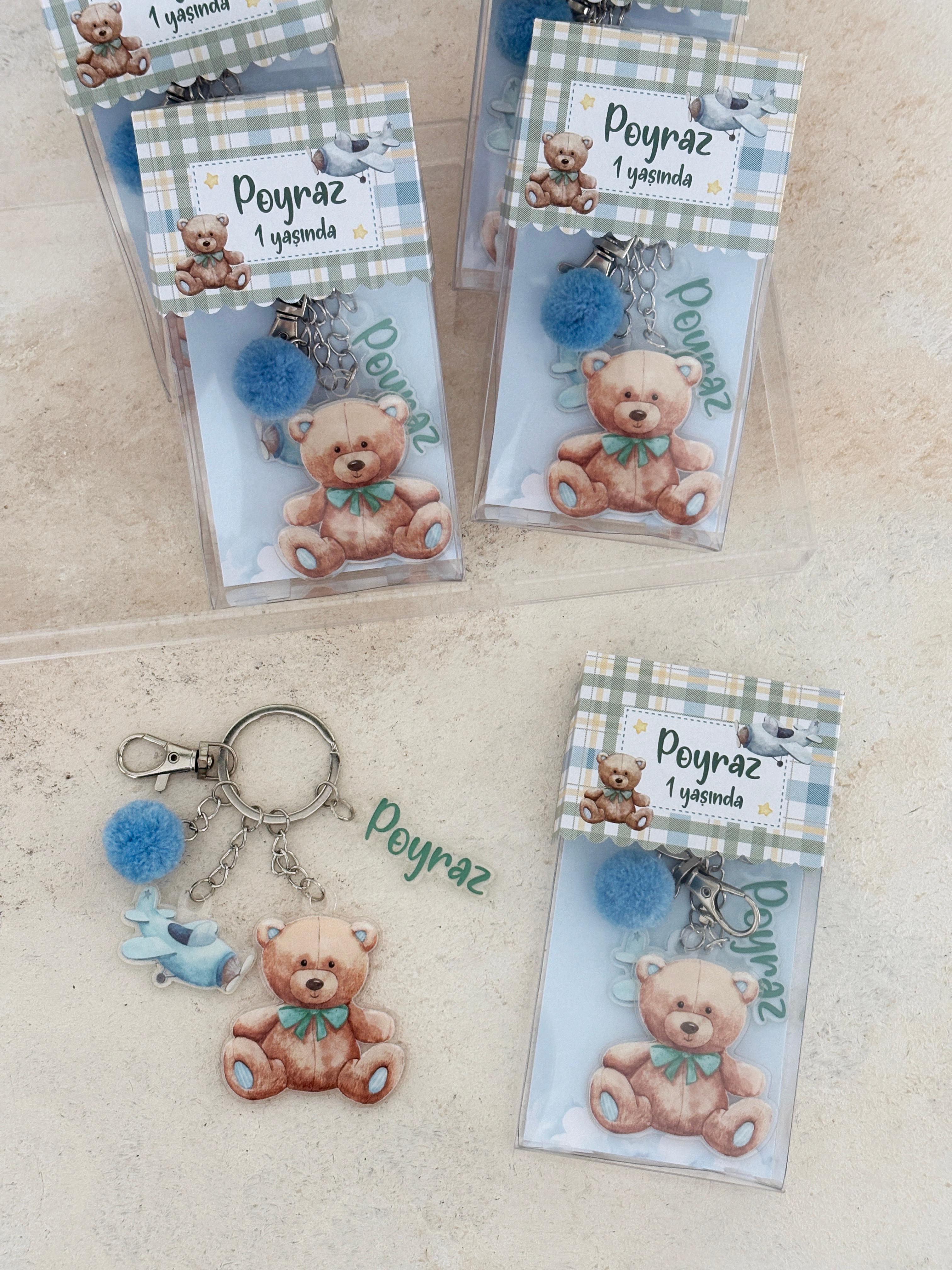 Bear & Plane Anahtarlık ve Kutusu
