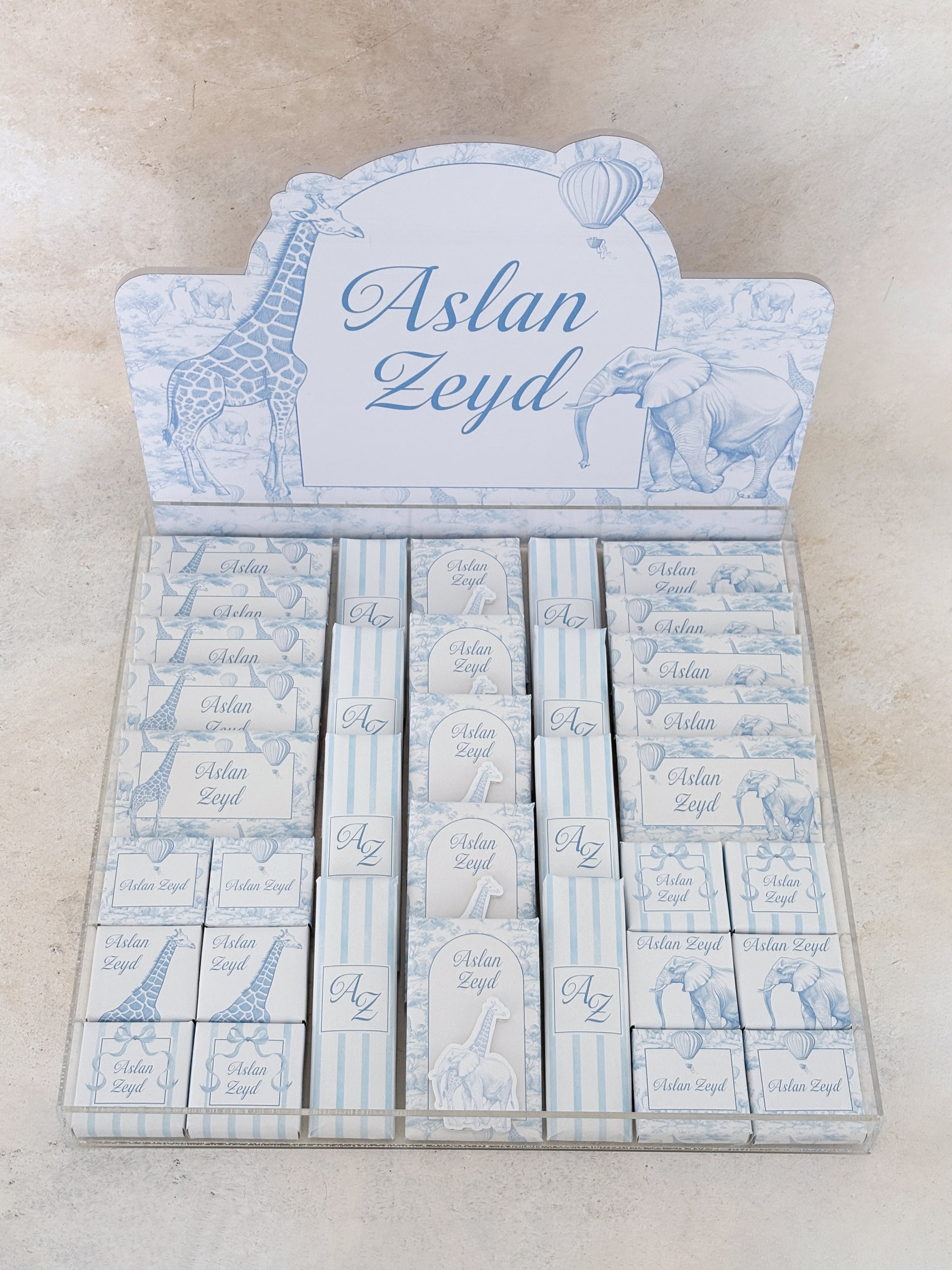 Chinoserie Baby Toile De Jouy Light Blue Çikolata Seti