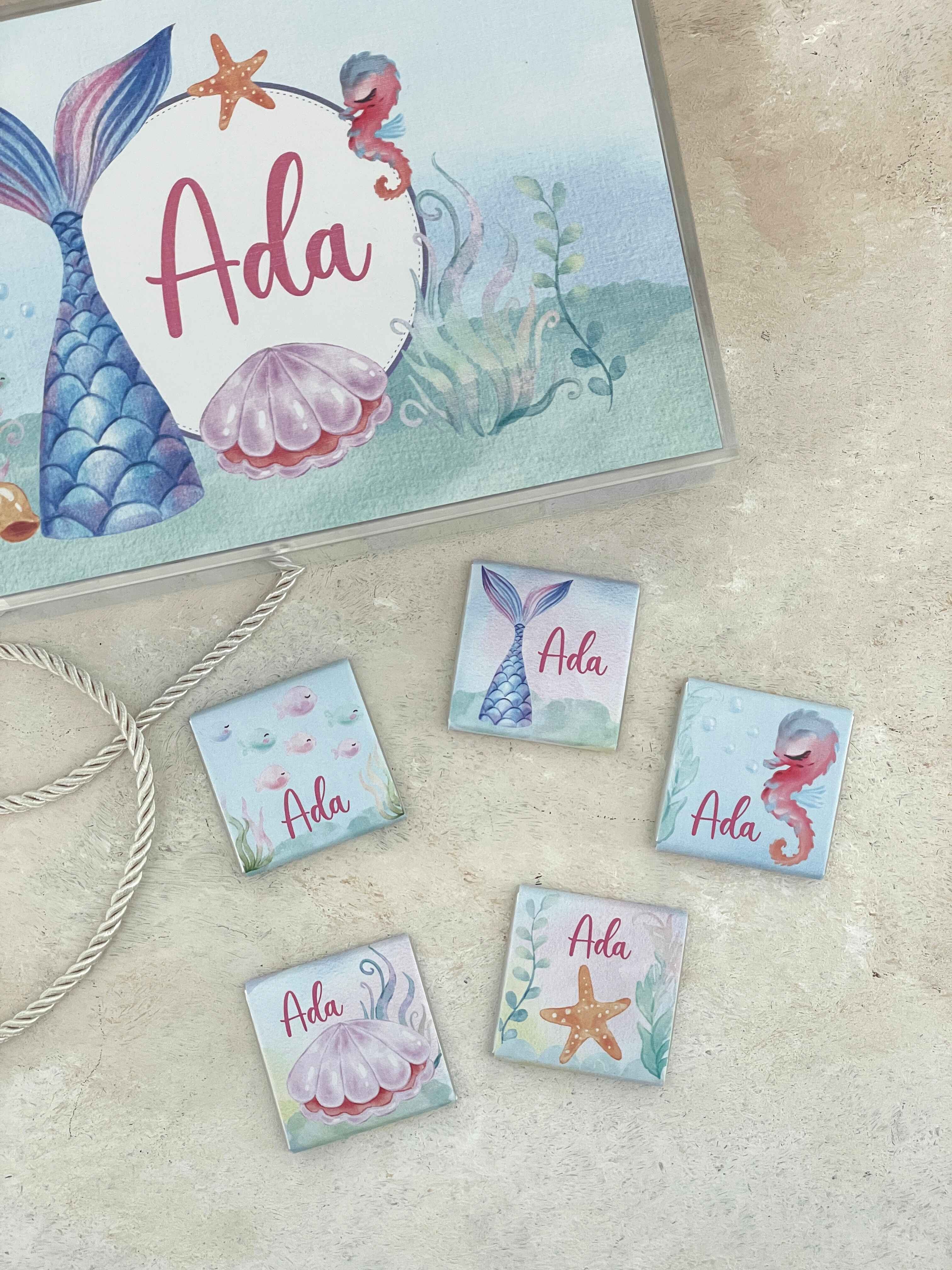 Mermaid Tail Madlen Pleksi Çikolata Kutusu