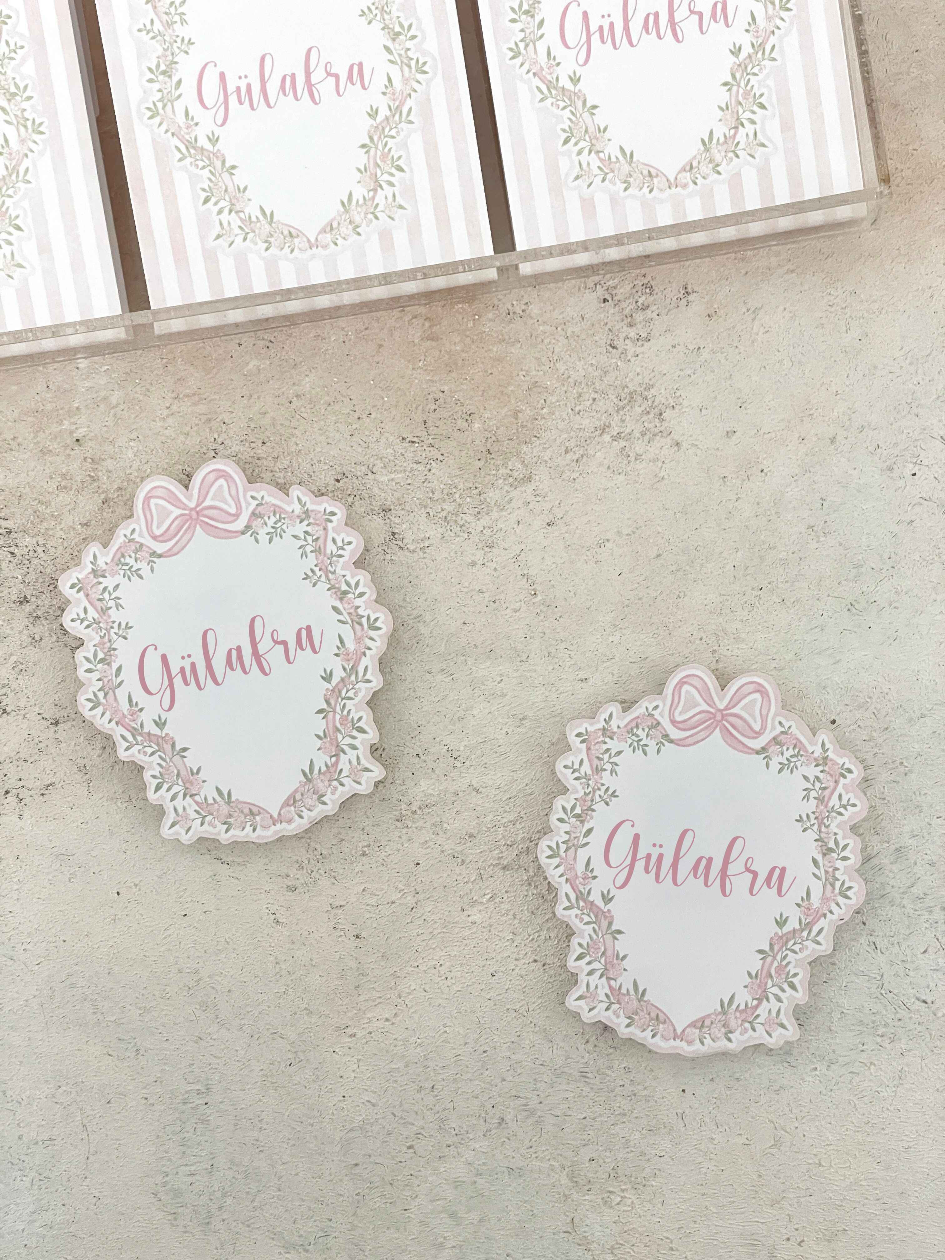 Bows & Flowers Pleksi Magnet ve Kılıfı