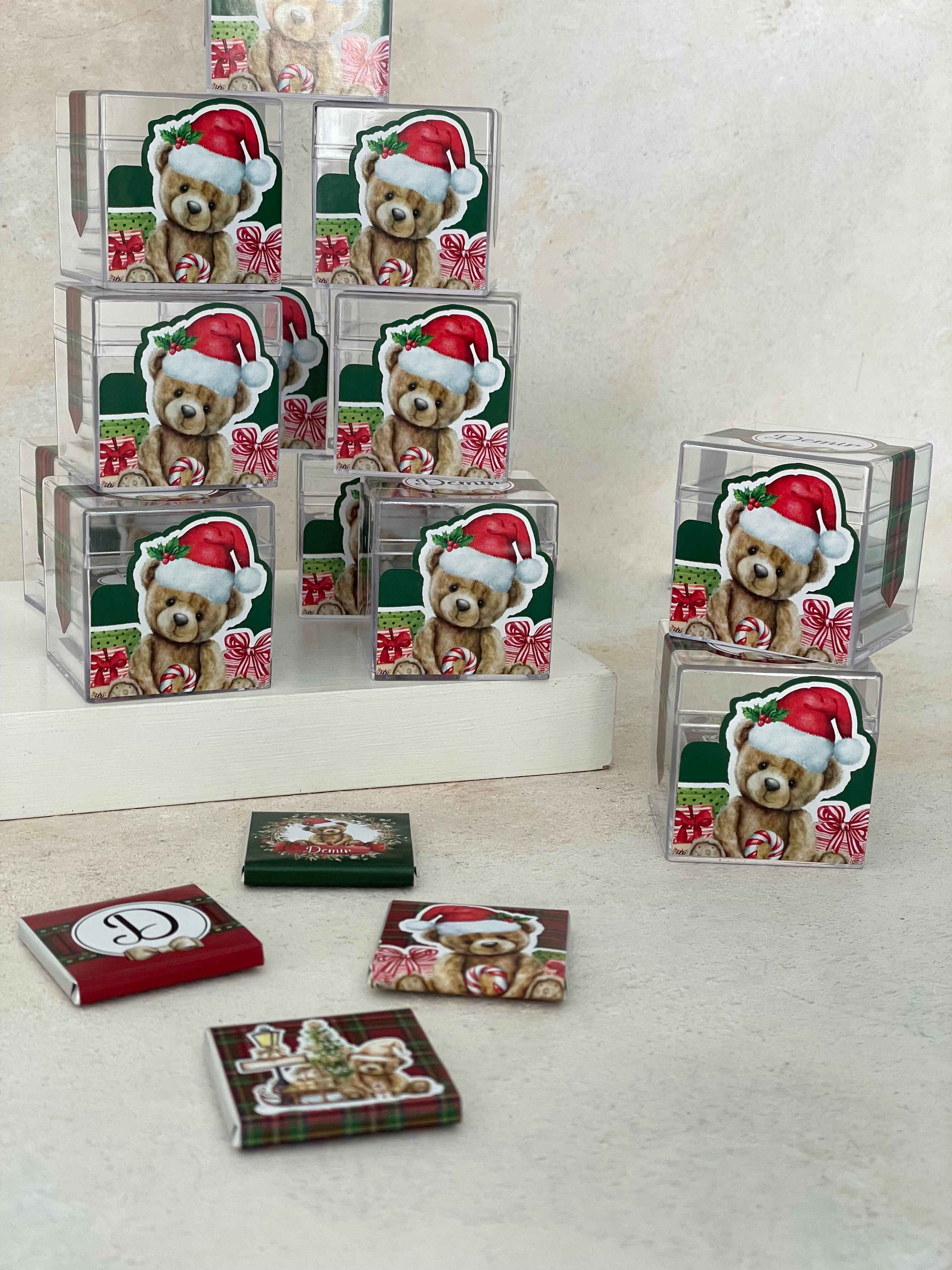 Teddy Bear Christmas Çikolata Küpü