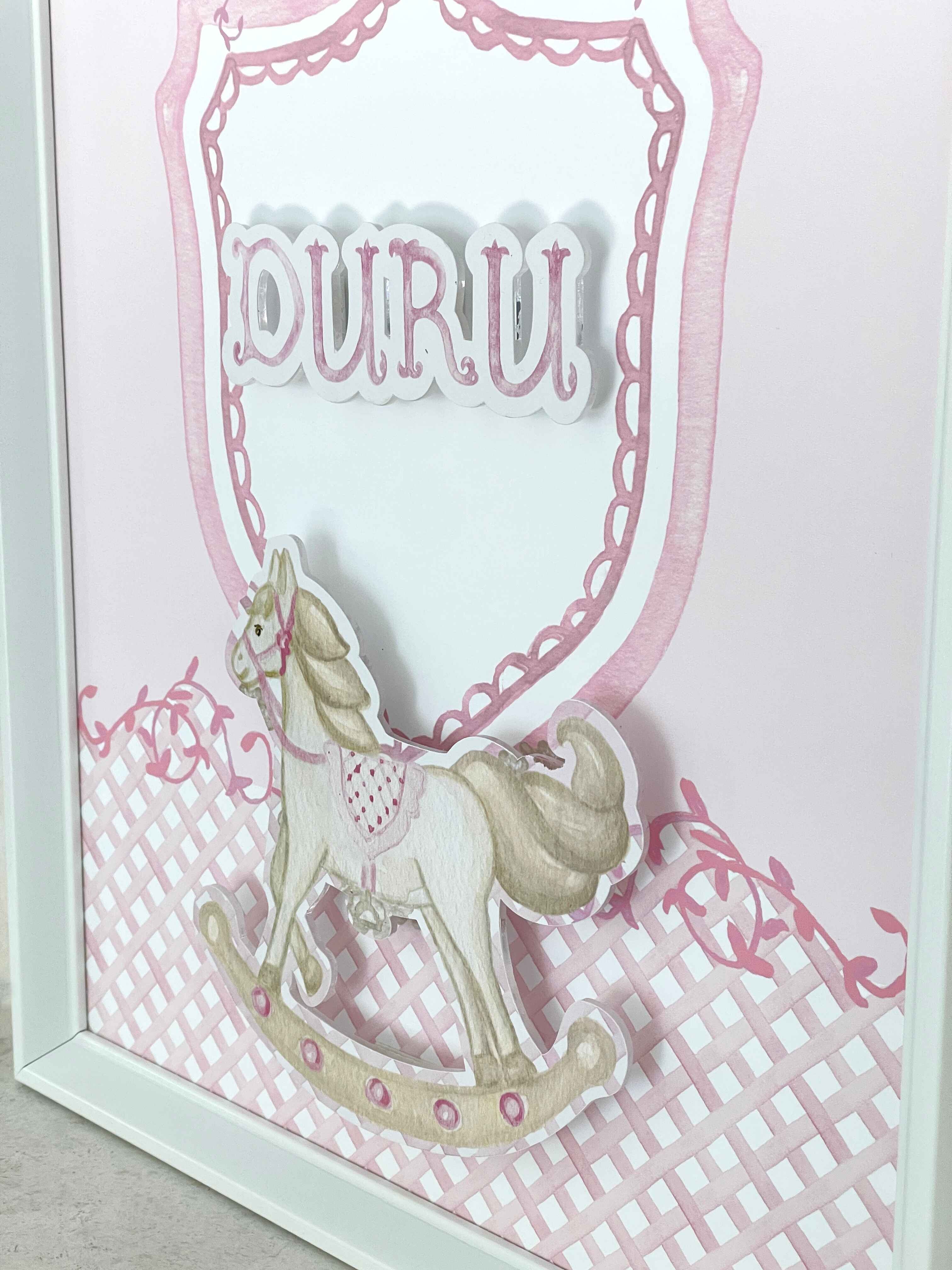 Pink Rocking Horse Kapı Süsü
