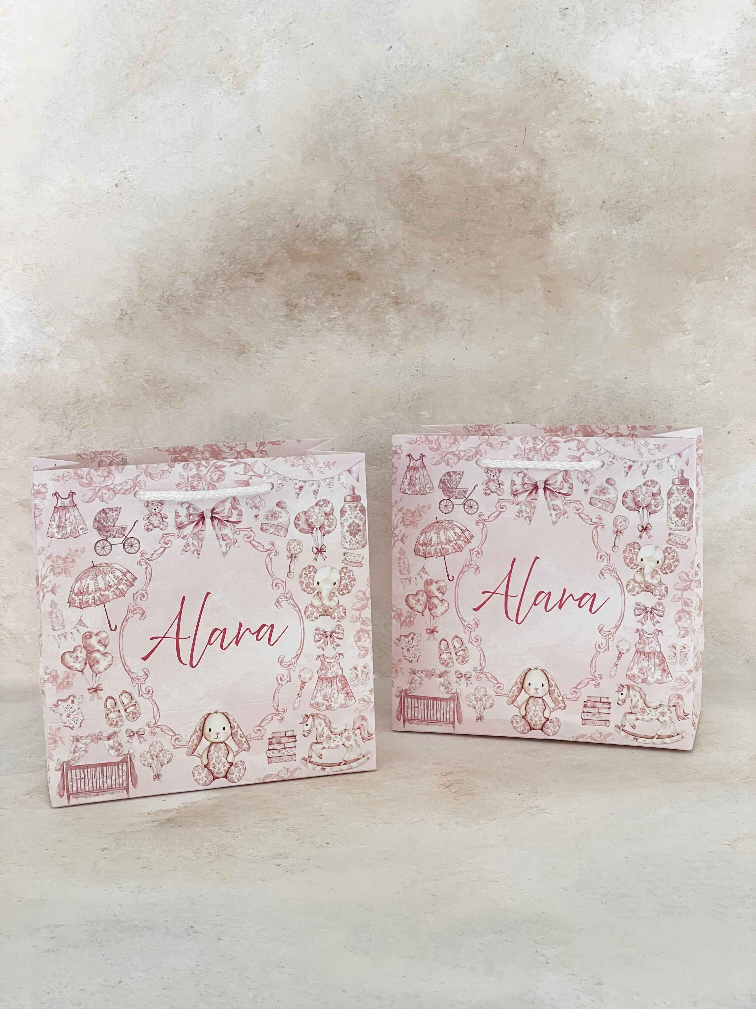 Pink Toile Baby Hediye Çantası