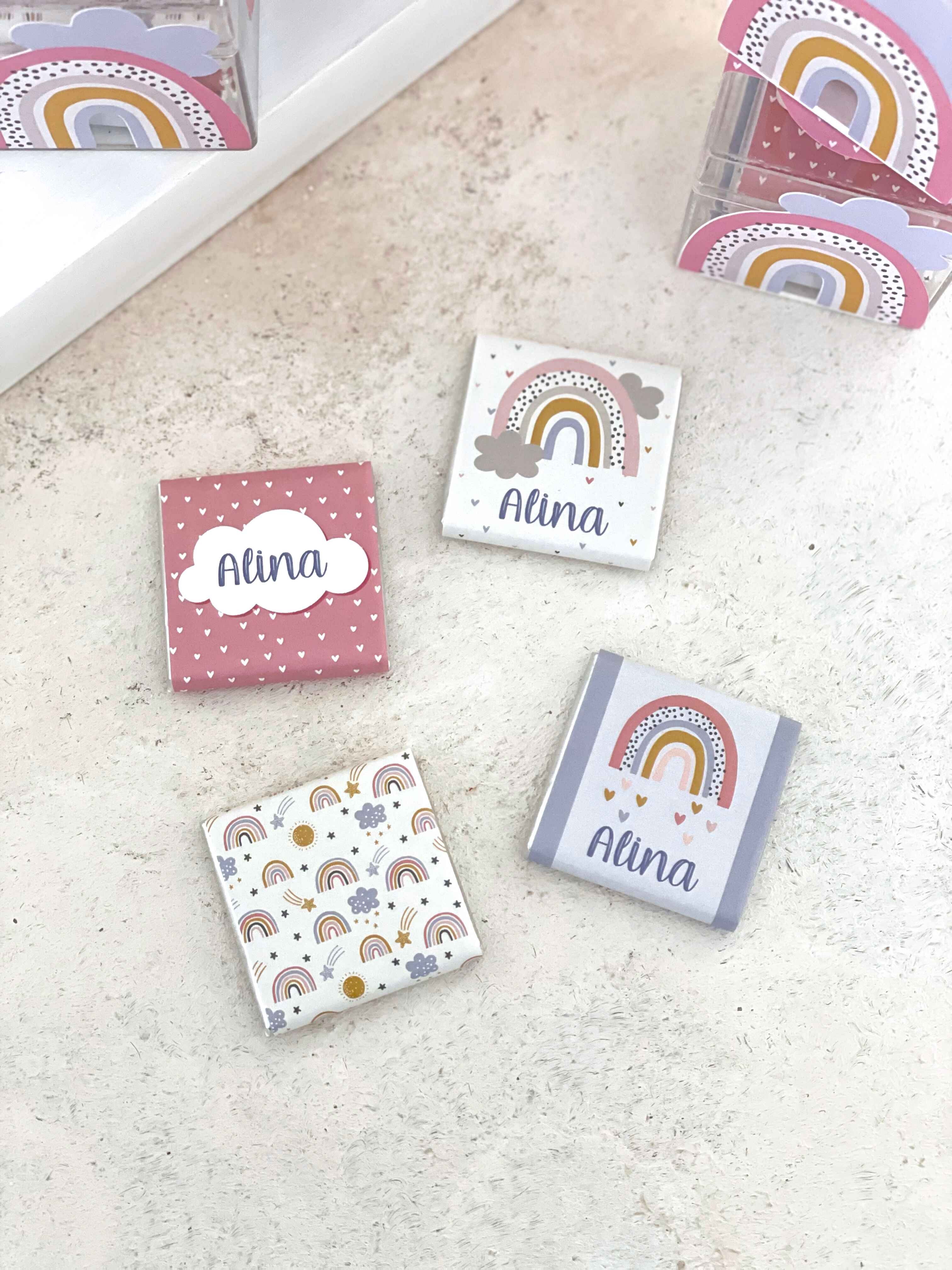 Pembe/Lila Gökkuşağı Mika Çikolata Küpü
