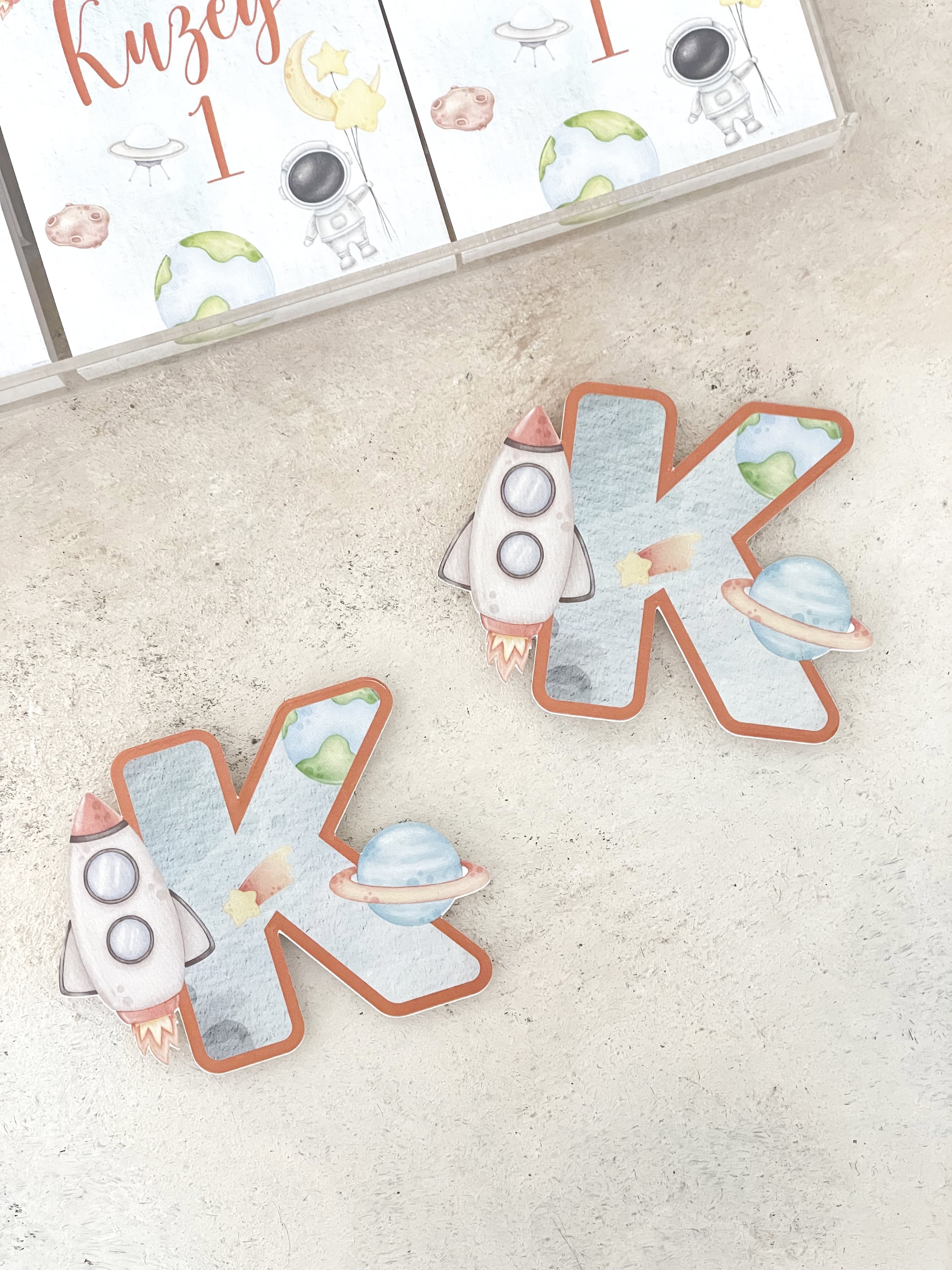 Space Harf Pleksi Magnet ve Kılıfı