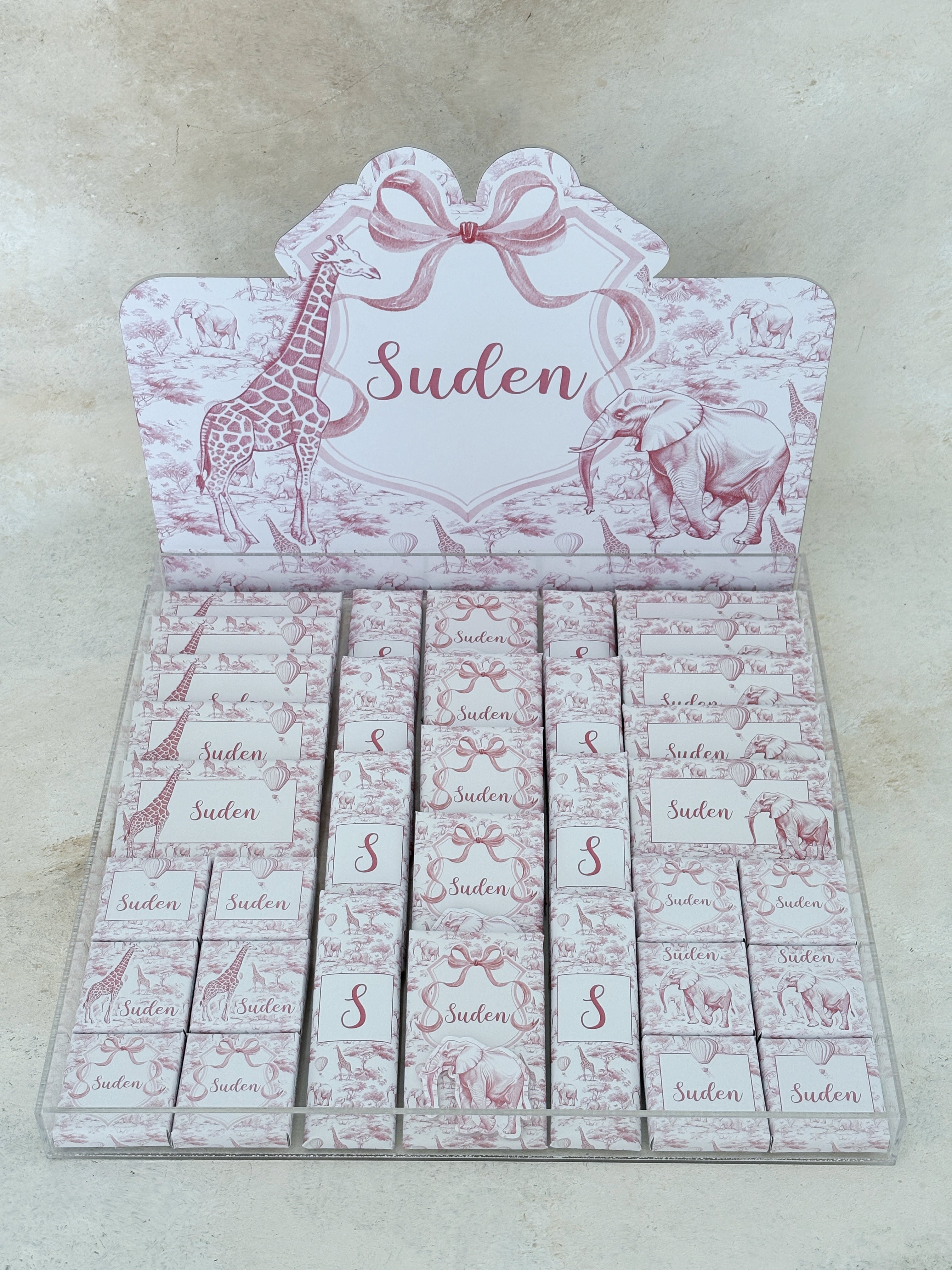 Chinoserie Baby Toile De Jouy Pink Çikolata Seti