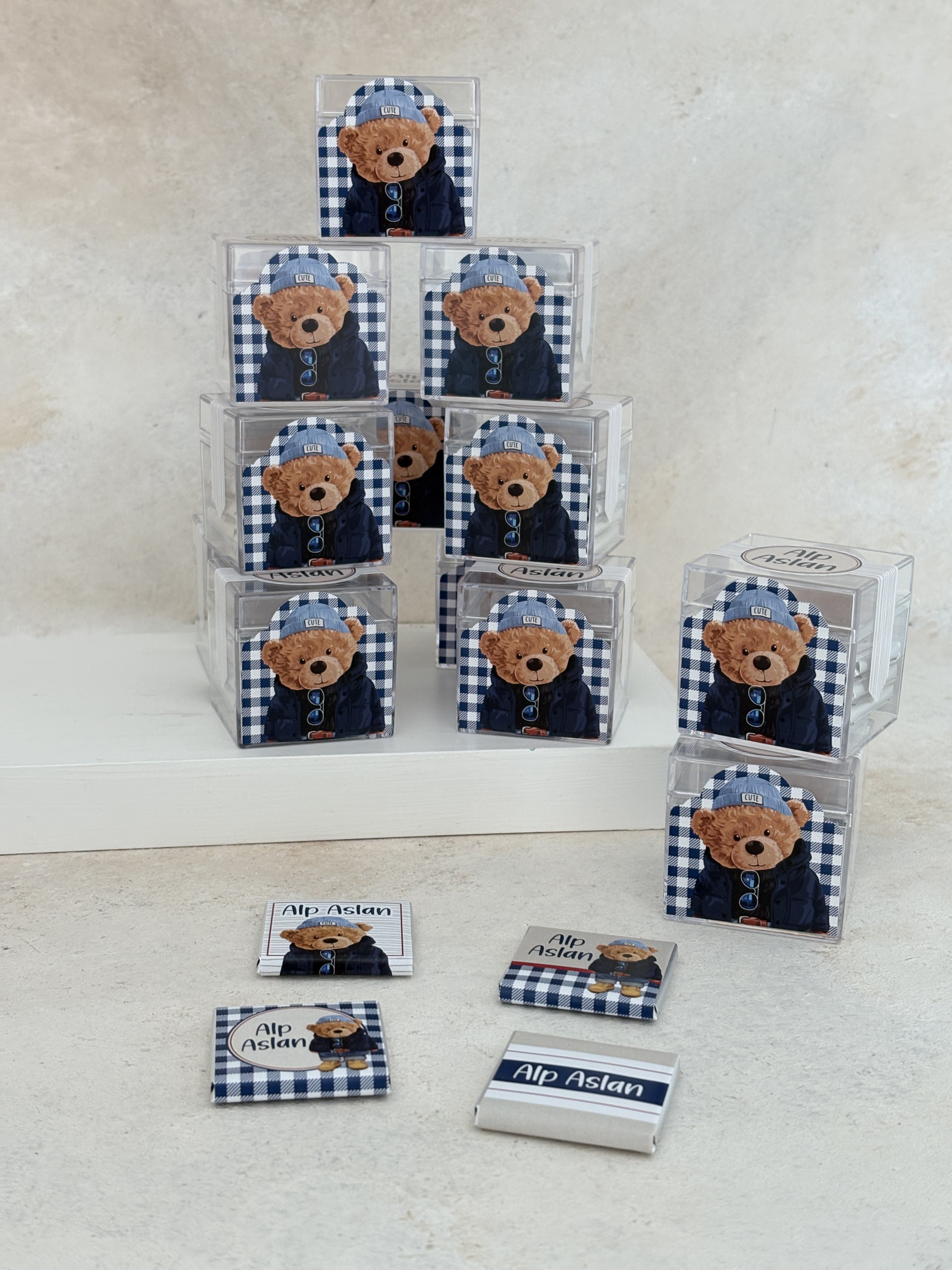 Polo Bear Lacivert/Bej Mika Çikolata Küpü