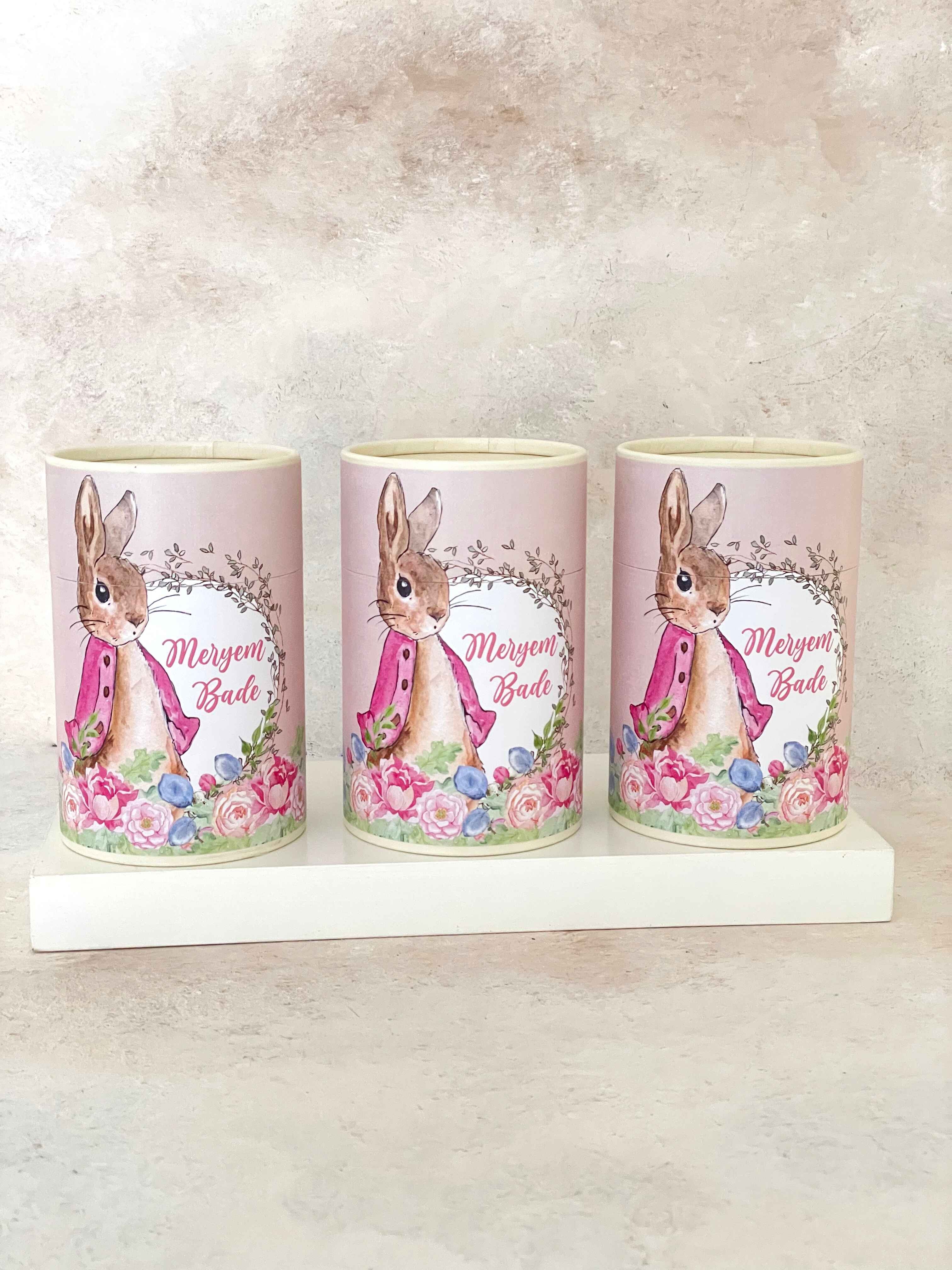 Peter Rabbit Girl Kaplama Silindir Kutu