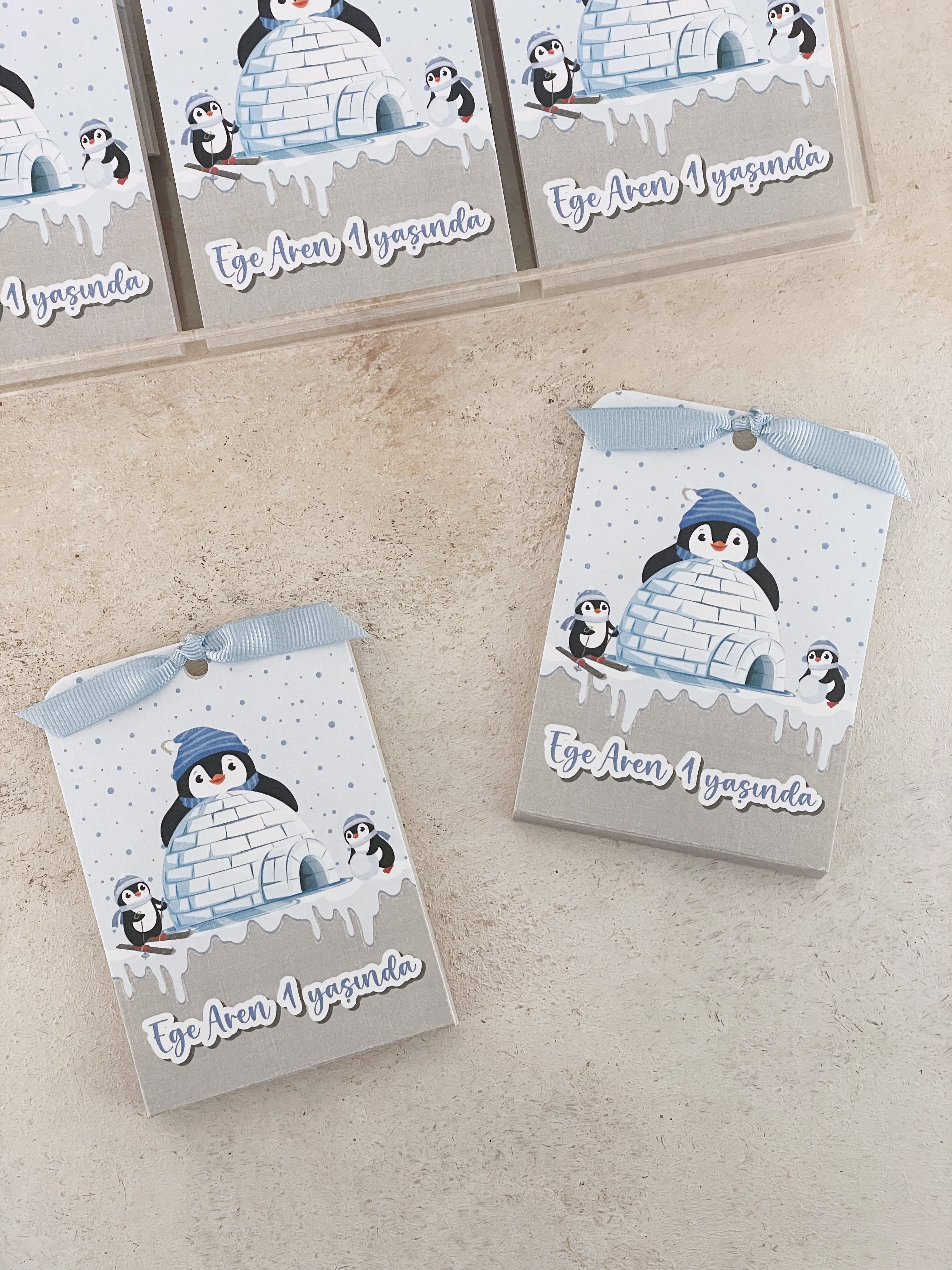 Happy Penguins Pleksi Magnet ve Kılıfı